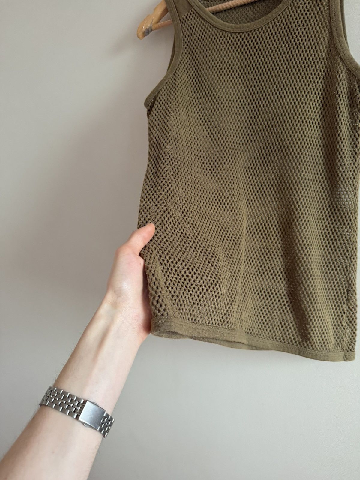 Japanese Brand Olive Mesh Tank Top See Through Minimal Y2K Size US S / EU 44-46 / 1 - 4 Thumbnail