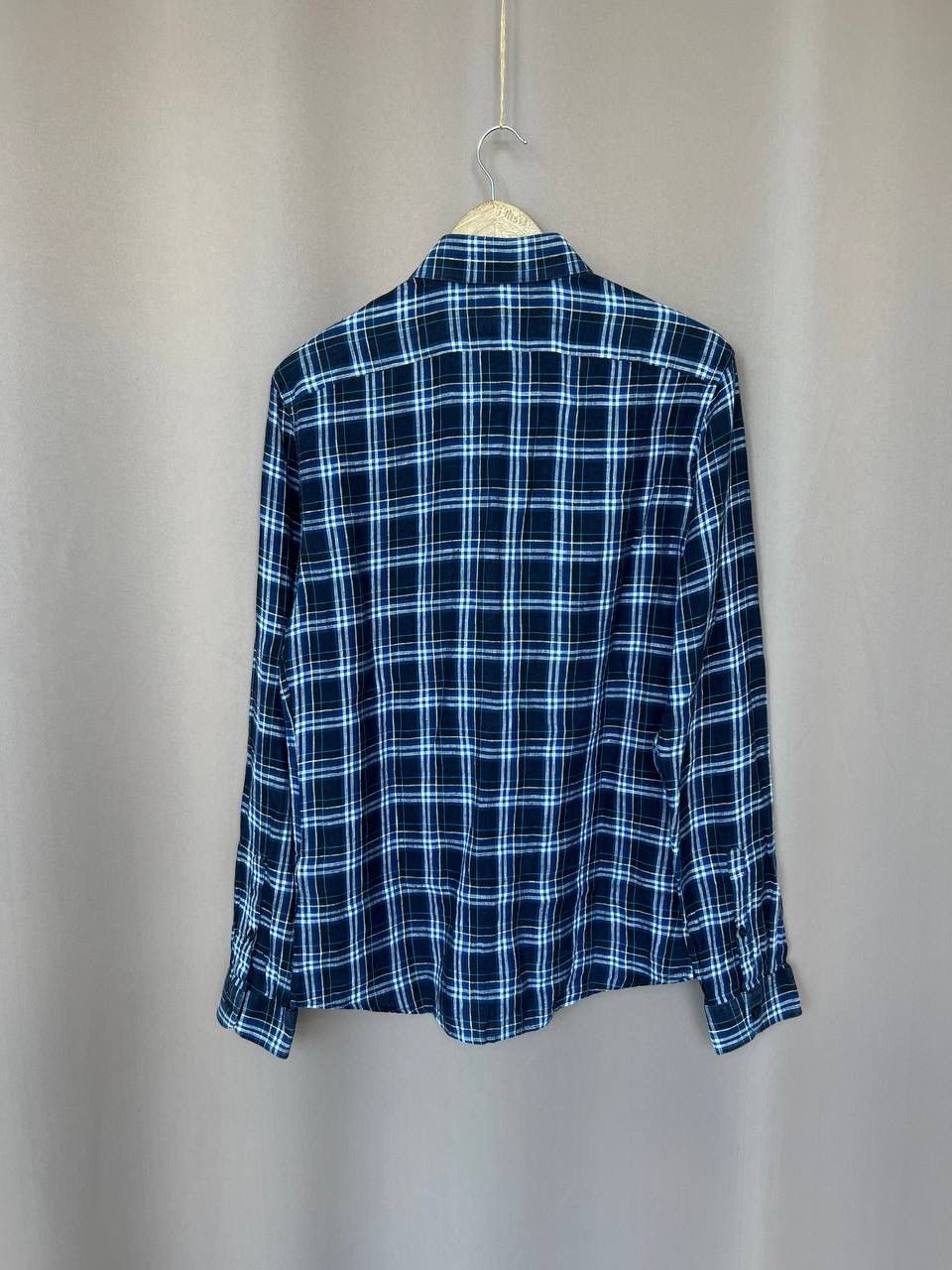 Reiss Reiss Checked Linen Button Down Shirt Mens Size M/L Slim Fit Size US L / EU 52-54 / 3 - 7 Thumbnail
