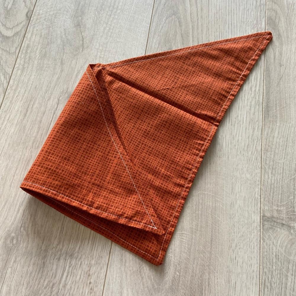 Designer Orange Square Pattern Dog Bandana with Matching Scrunchie Size ONE SIZE - 4 Thumbnail