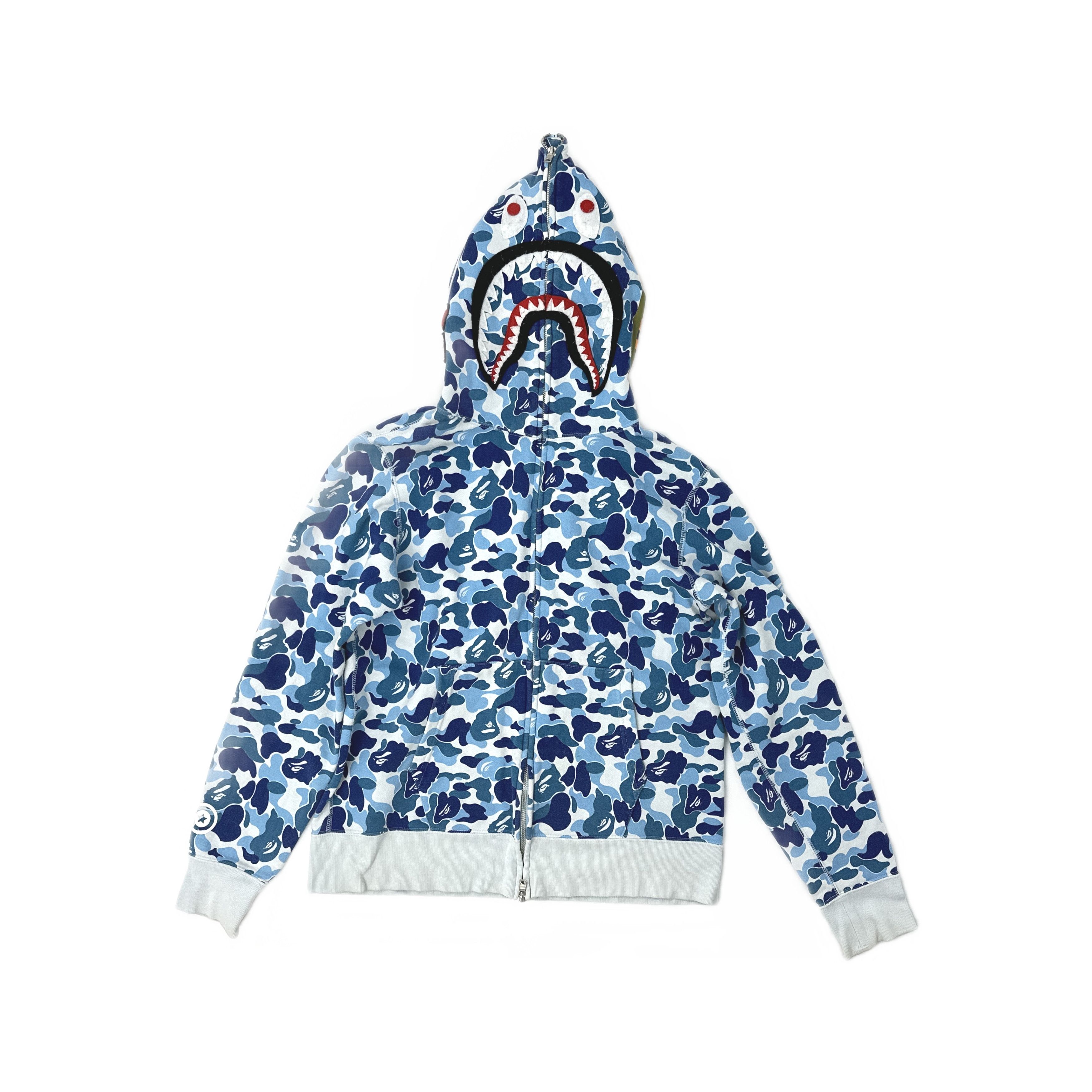 Bape ABC CAMO CROCHET RELAXED FIT SHARK FULL ZIP HOODIE | Grailed