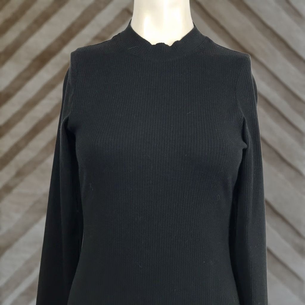 Vintage Victoria's Secret Pink Ribbed Mock Neck Long Sleeve Bodycon Mini Dress Black M Size M / US 6-8 / IT 42-44 - 1 Thumbnail