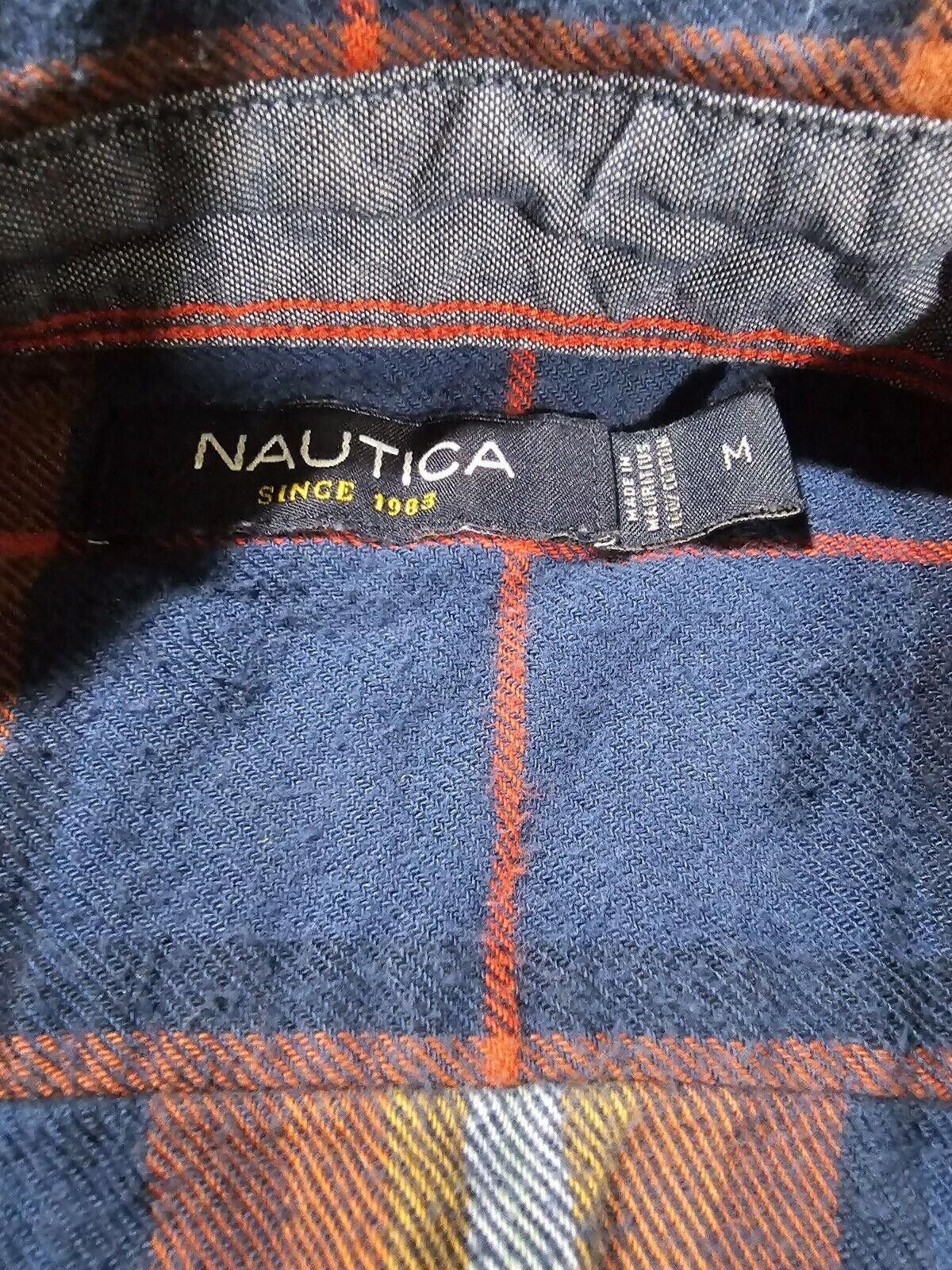 Nautica Nautica Long Sleeve Button Up Flannel Shirt Orange Blue M Size US M / EU 48-50 / 2 - 4 Thumbnail