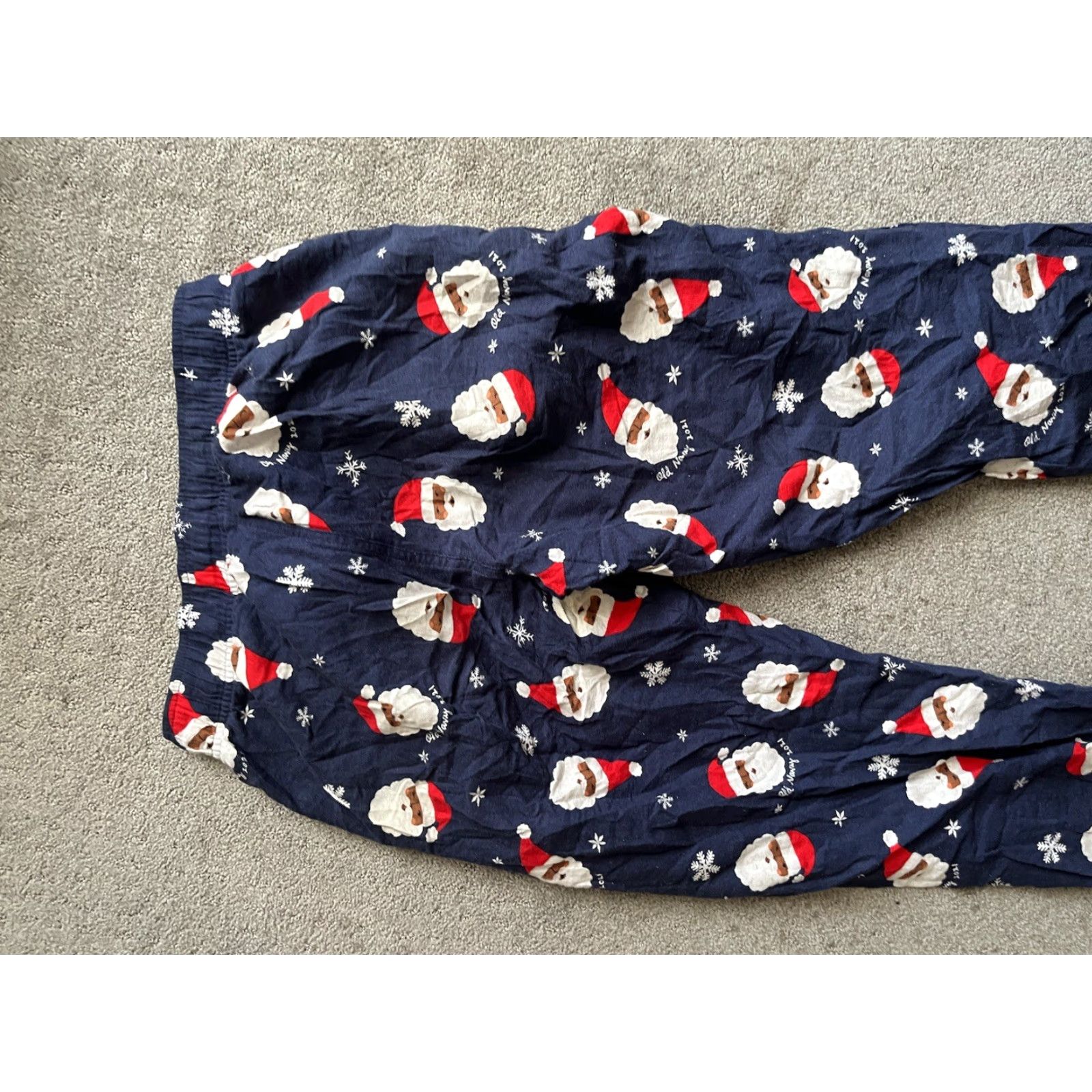 Old Navy Old Navy Womens Size S Navy Match The Fam Santa Mid-Rise Flannel Pajama Pants Size 28" / US 6 / IT 42 - 4 Thumbnail