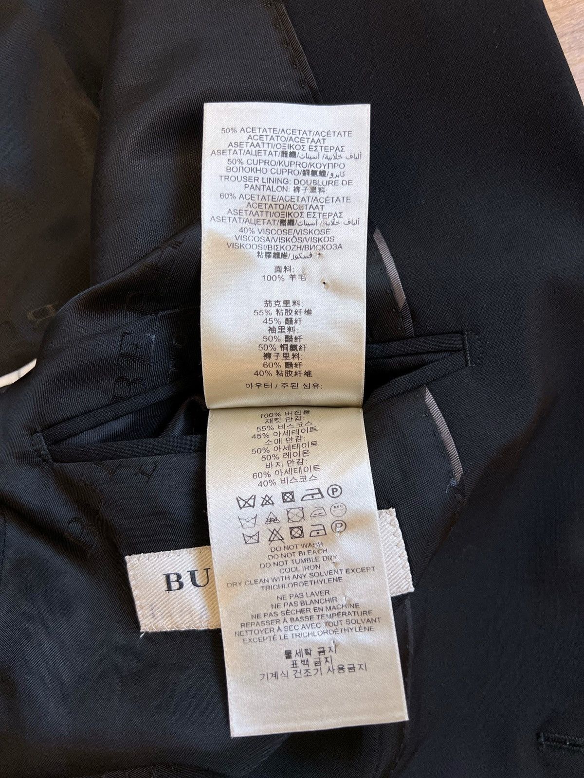 Burberry Burberry Blazer Wool Black Suit Jacket Size 52R - 18 Thumbnail