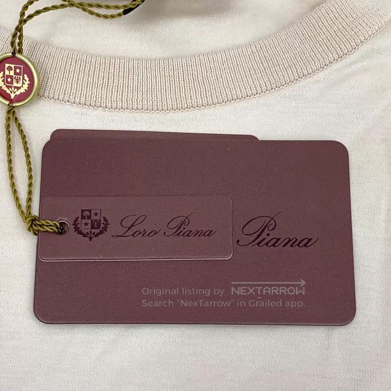 Loro Piana Loro Piana Pale Yellow Logo Embroidered Cotton Crew Neck S Size S / US 4 / IT 40 - 7 Thumbnail