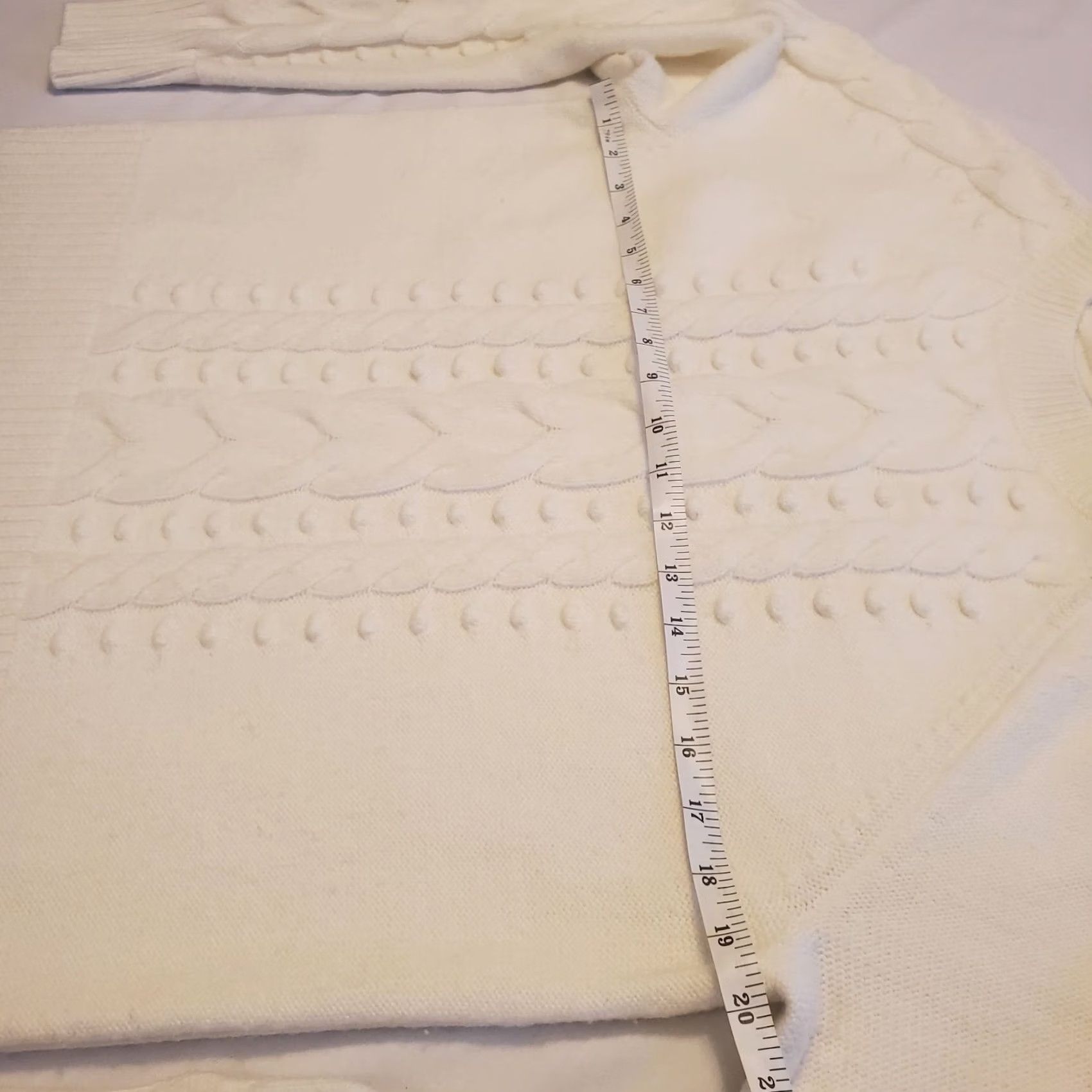 Ann Taylor Ann Taylor White Sweater Womens Sz Medium Cable Knit Soft L/S Winter Warm Size M / US 6-8 / IT 42-44 - 7 Thumbnail