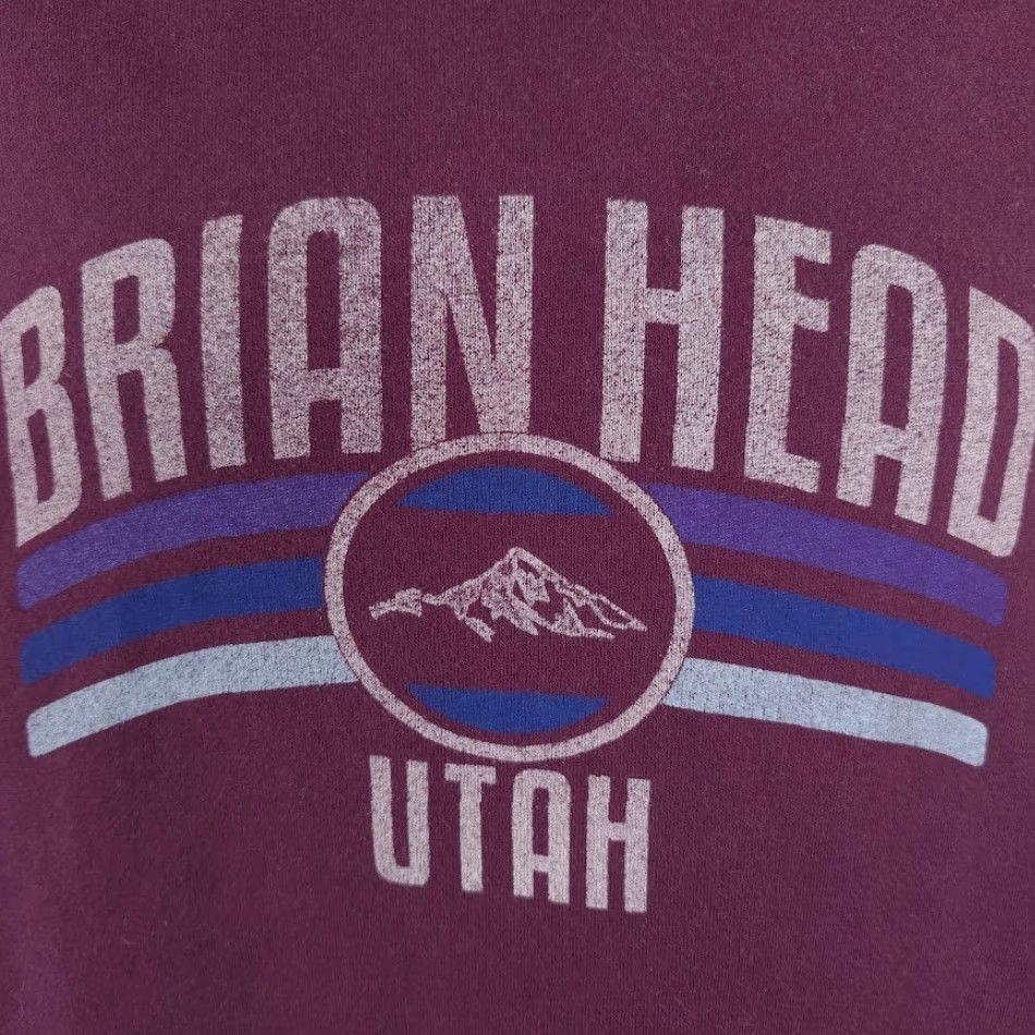 Vintage Ouray Brian Head Sweatshirt Hoodie Mens Large Maroon Red Destination Ski Utah Hoodie Mens L Red Ski Utah Ouray Size US L / EU 52-54 / 3 - 3 Thumbnail