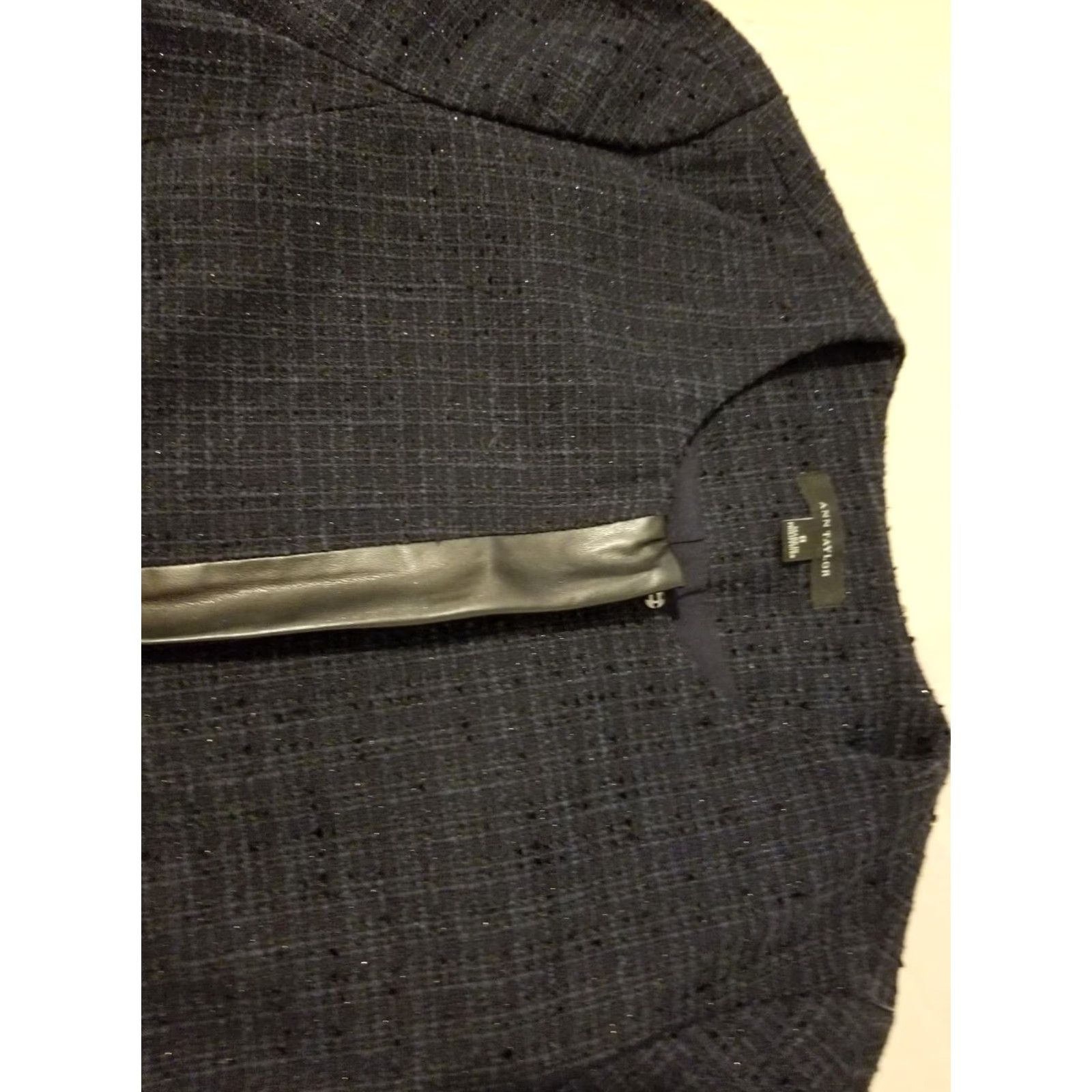 Ann Taylor Womens Ann Taylor Blazer Shirt Jacket 8 Navy Blue Cotton Sports 3-in-1 Womens Mens Size M / US 6-8 / IT 42-44 - 3 Thumbnail