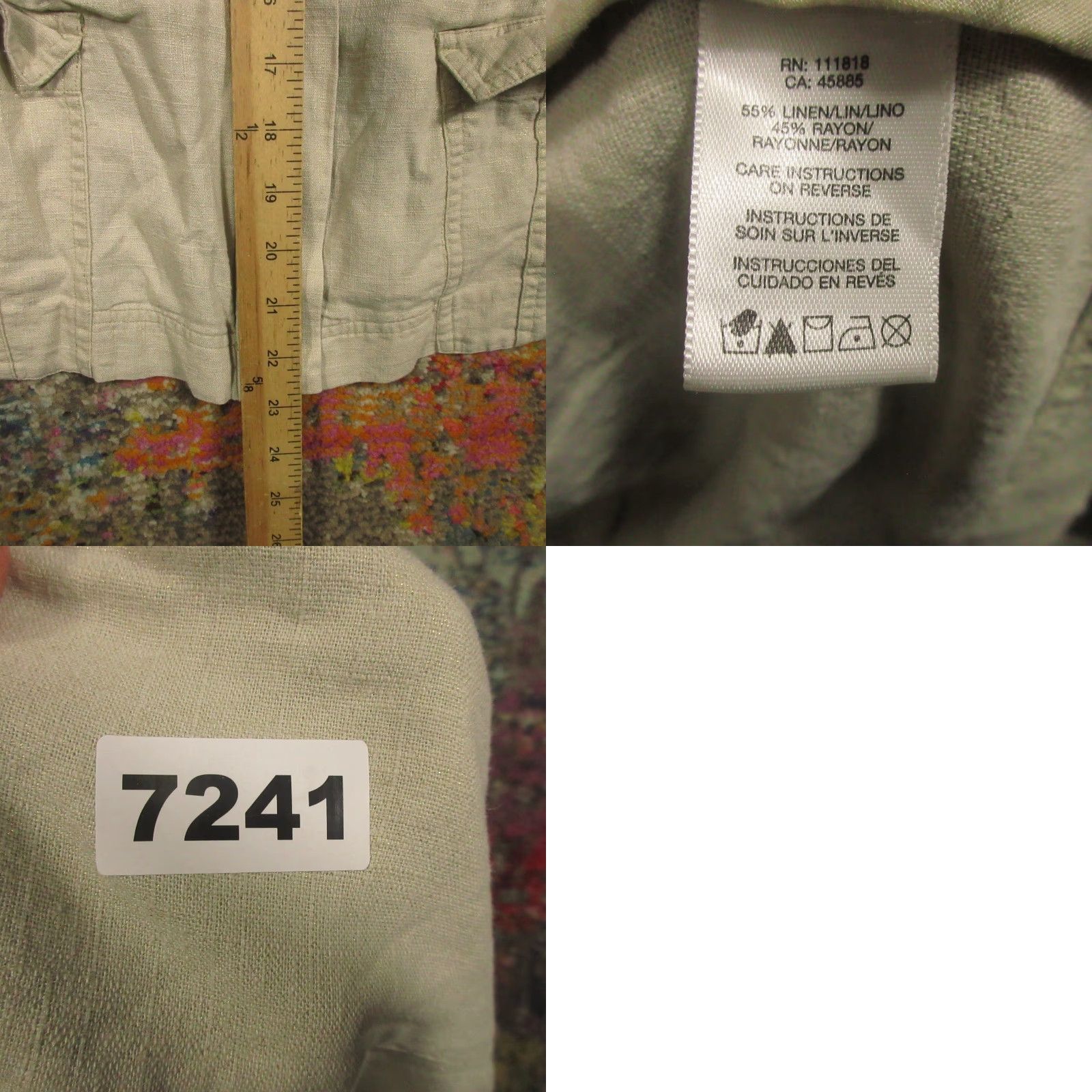 Michael Kors Michael Kors Linen Jacket Womens 14 Casual 3/4 Sleeve Ruffle Neck Khaki White Solid Knit Mid-Length Jacket Women Size 14 Mens? Size XL / US 12-14 / IT 48-50 - 8 Thumbnail