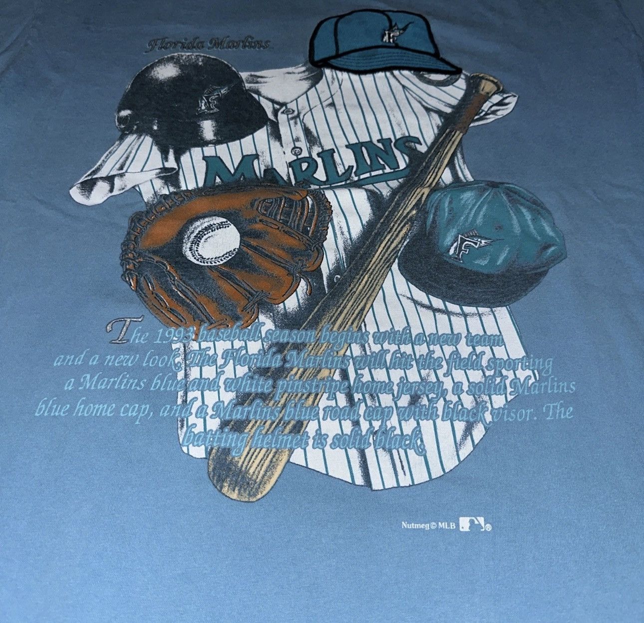Other Vntg 90s NUTMEG MILLS Fl Marlins Graphic T Shirt Teal 1993 Size US L / EU 52-54 / 3 - 2 Thumbnail