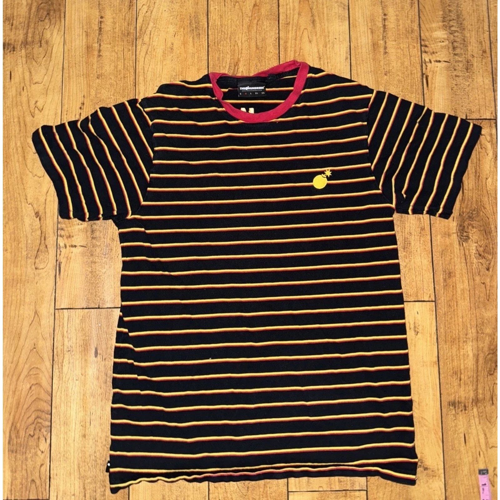 The Hundreds × Vintage The Hundreds Striped T-Shirt Black Medium 18x26 Size US M / EU 48-50 / 2 - 1 Thumbnail