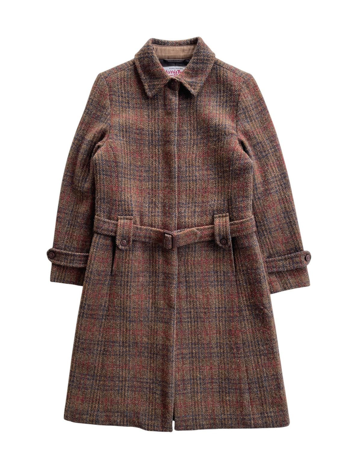 Harris Tweed Harris Tweed Wool Checked Long Coat Size S / US 4 / IT 40 - 1 Thumbnail