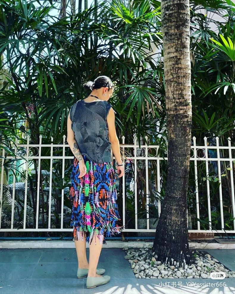 Issey Miyake Issey Miyake size:3 Colorful fringed pleated vest Size M / US 6-8 / IT 42-44 - 6 Thumbnail