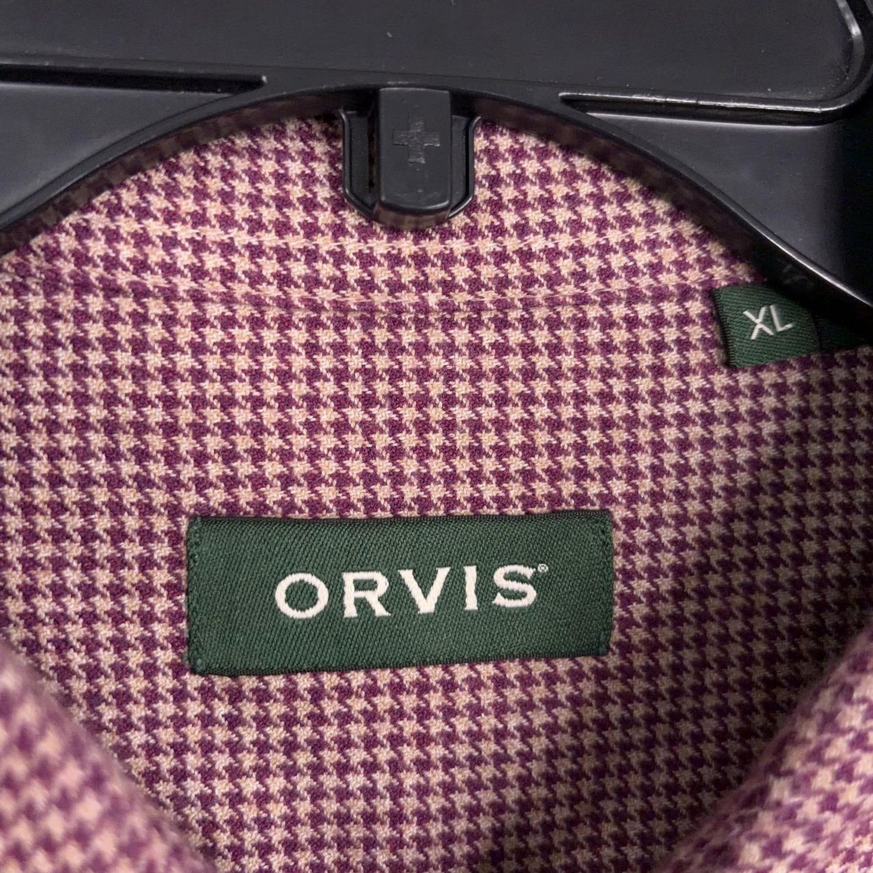 Orvis Orvis Shirt Mens XL Red Houndstooth Long Sleeve Button Front Cotton Casual Size US XL / EU 56 / 4 - 4 Thumbnail
