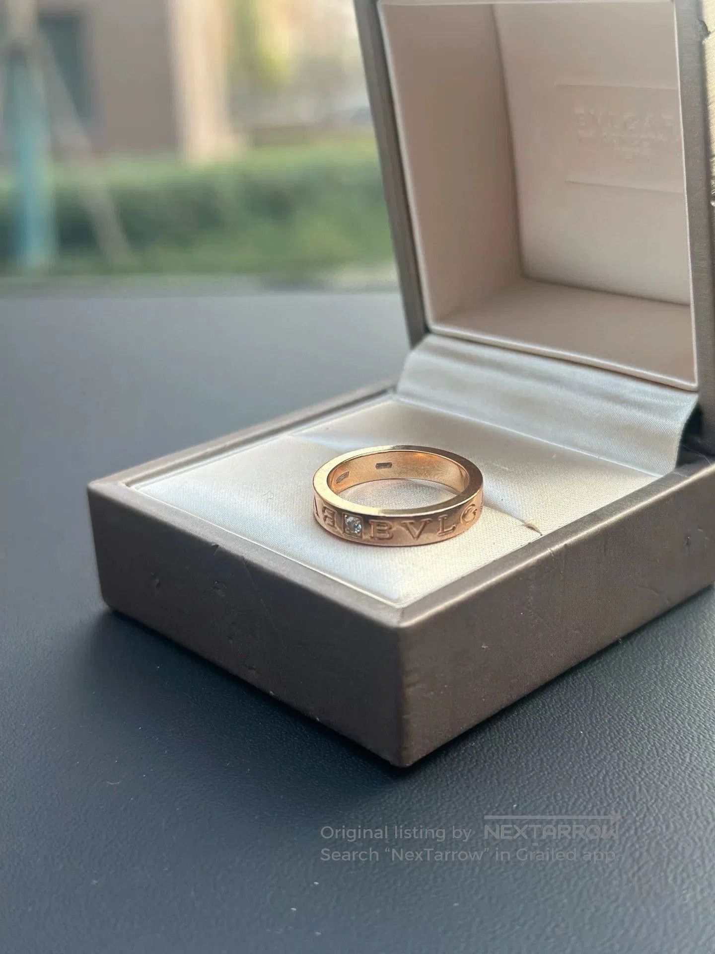 Bvlgari Bvlgari Rose Gold Single Diamond Ring. Size ONE SIZE - 4 Thumbnail