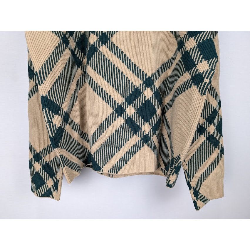 Burberry o1rshd1 Checked Cardigan in Beige/Green Size US XL / EU 56 / 4 - 12 Thumbnail