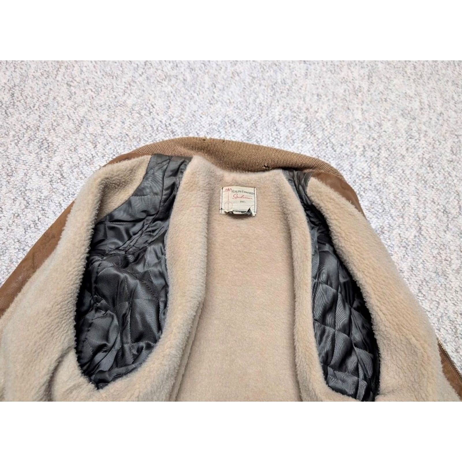 Vintage VINTAGE Ralph Edwards Car Club jacket Wool Suede cardigan Coat Jacket Mens 38 Brown 1950s Size US S / EU 44-46 / 1 - 5 Thumbnail