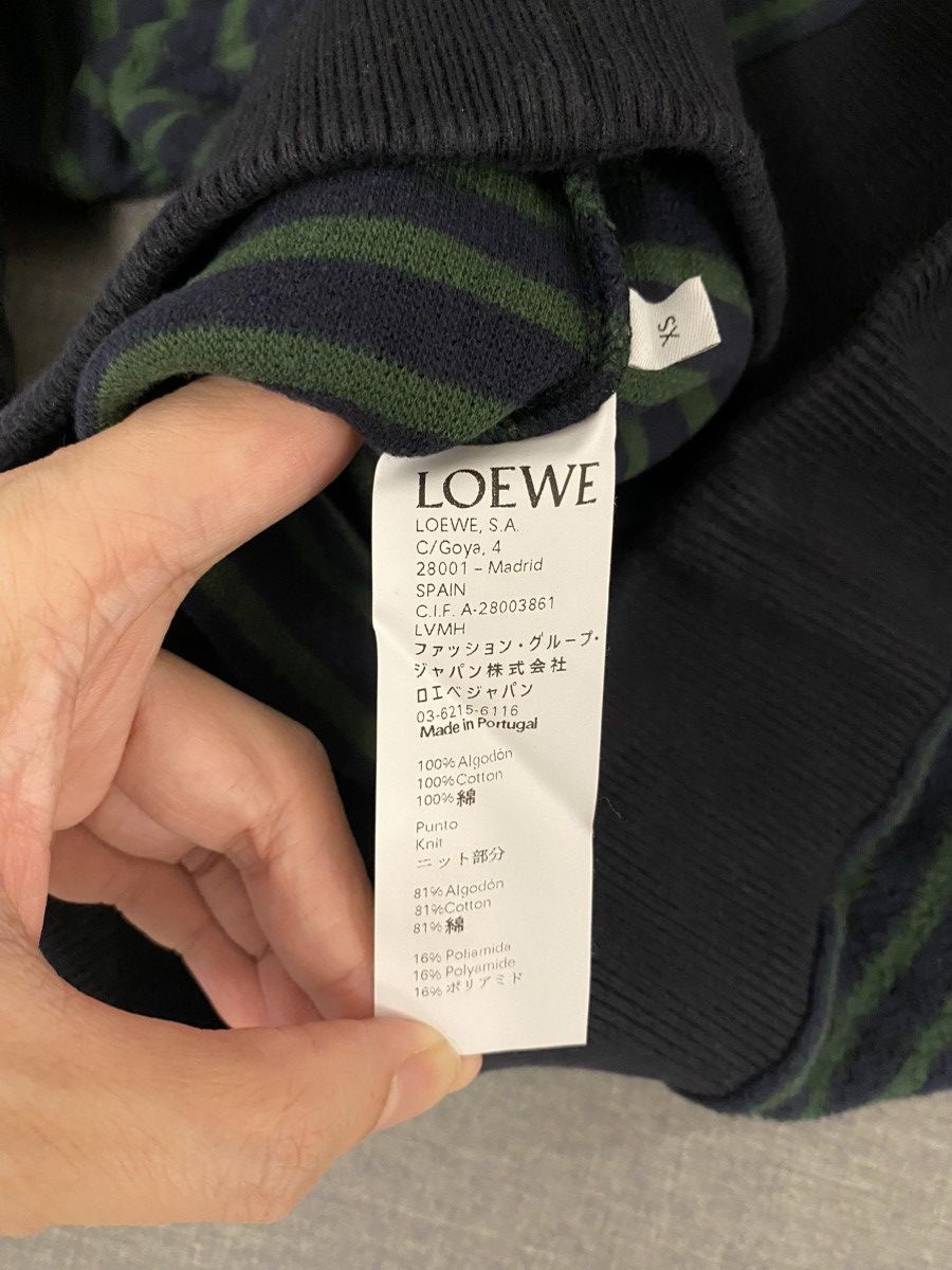 Loewe Loewe navy and green striped logo sweatshirt XS Size US XS / EU 42 / 0 - 7 Thumbnail