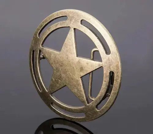 Other Round Star Belt Buckle ( Buckle only ) Size ONE SIZE - 3 Thumbnail