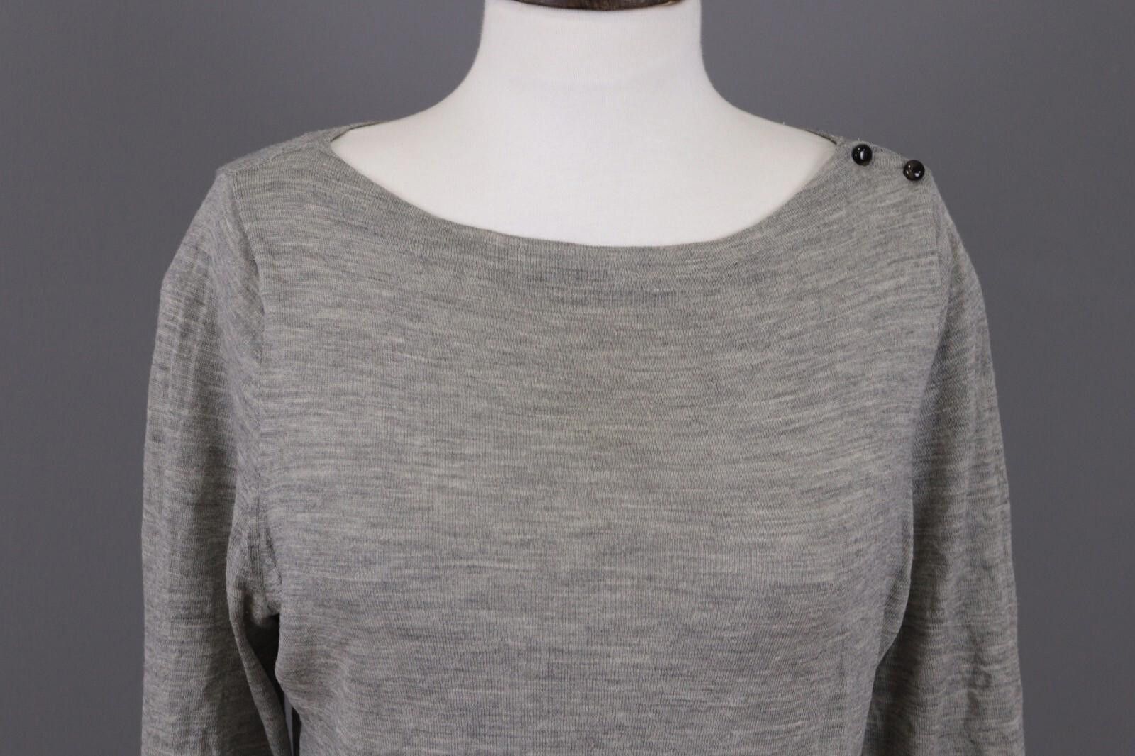 J.Crew J. Crew Gray Merino Wool Sweater Long Sleeve Top Size L Size L / US 10 / IT 46 - 2 Thumbnail