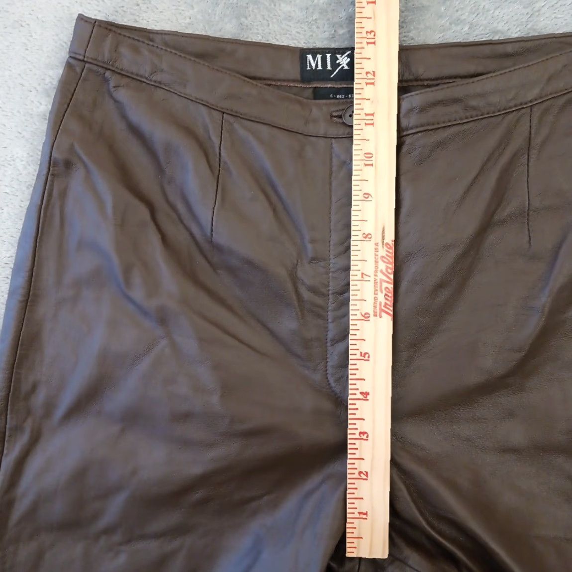 Vintage Mixit Womens Pants 10 Brown Leather 29x31 High Rise Lined Straight Chino Vintage No Size 32" / US 10 / IT 46 - 3 Thumbnail