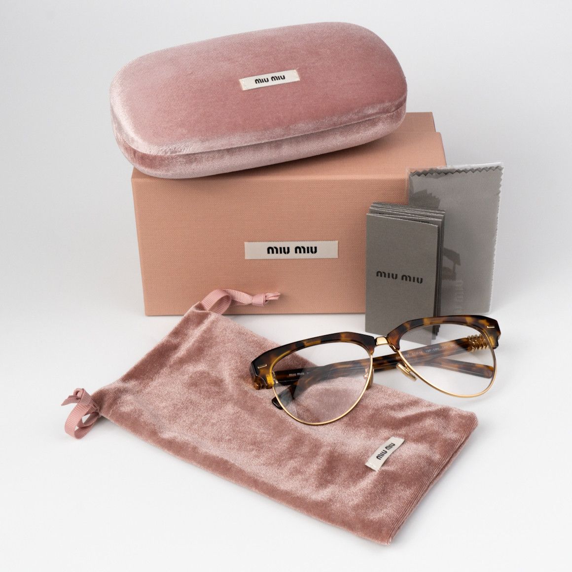 Miu Miu NEW Miu Miu MU09ZS 19P08N Browline Unisex Eyeglasses Size ONE SIZE - 10 Thumbnail