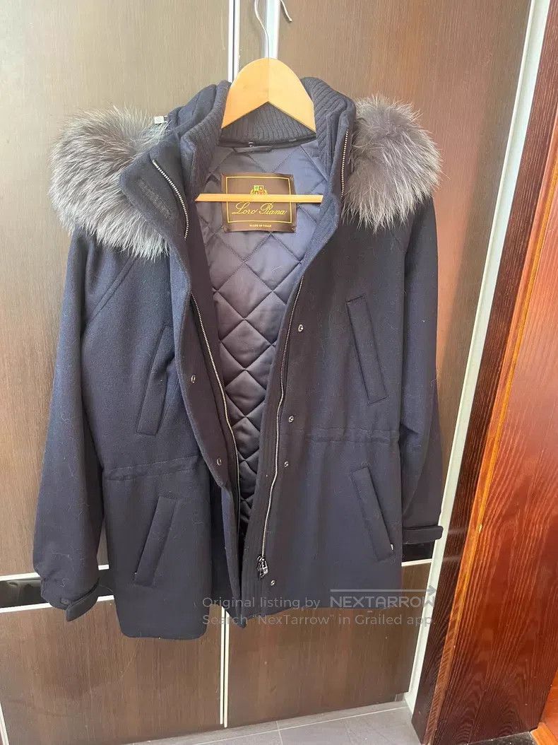 Loro Piana Loro Piana Caviar black fox fur collar cashmere coat, cott Size XS / US 0-2 / IT 36-38 - 1 Thumbnail