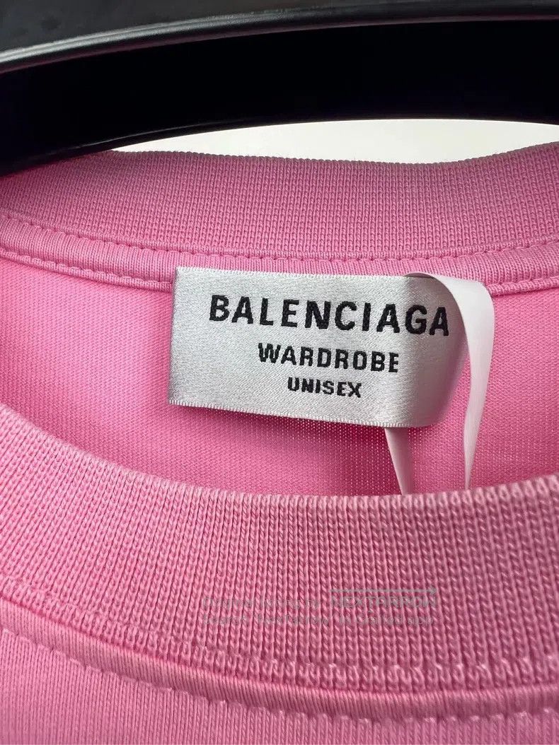 Balenciaga Balenciaga Pink Small Logo Short Sleeve Size S / US 4 / IT 40 - 3 Thumbnail