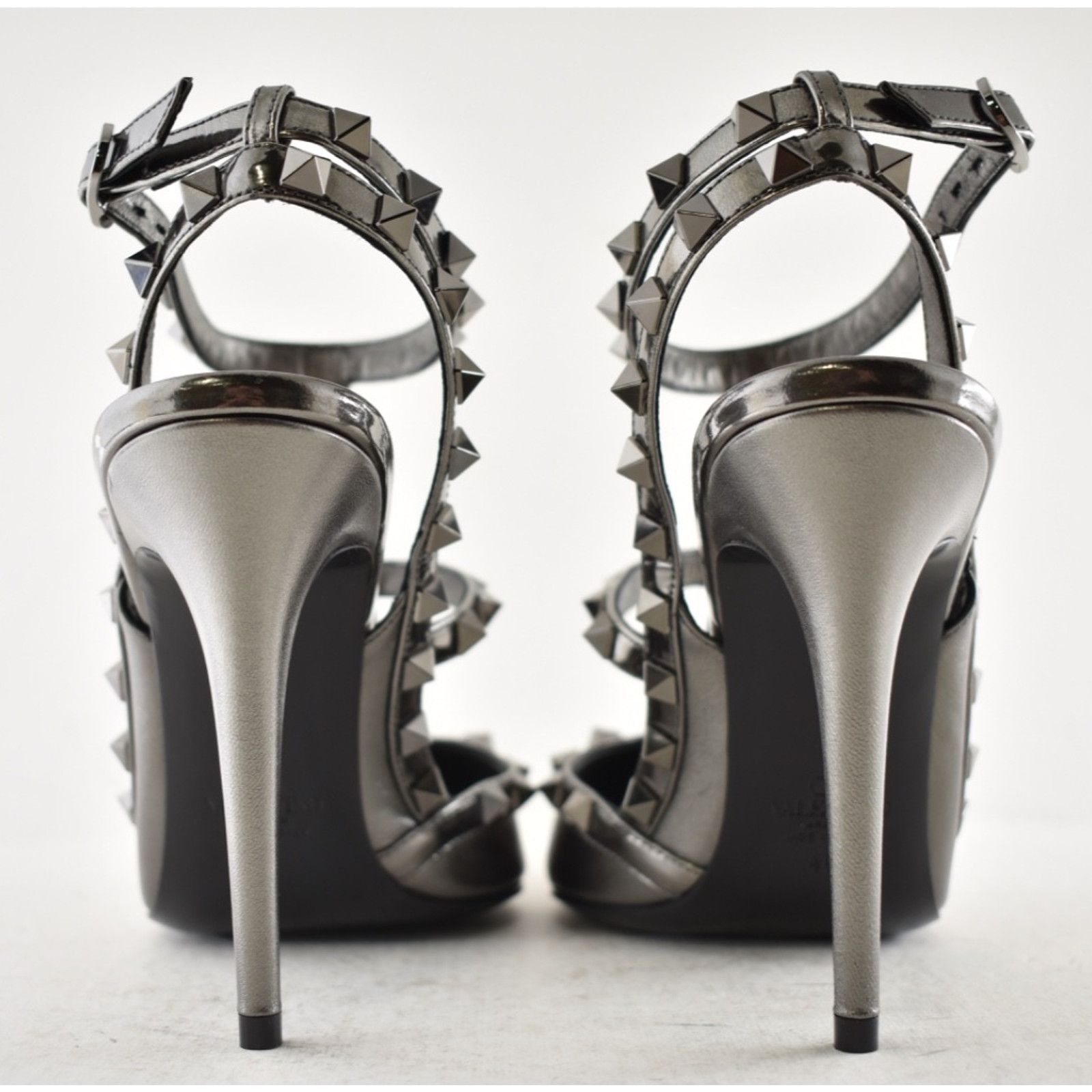 Valentino Valentino Rockstud 100mm Anthracite Grey T-Strap Pump 40 Size US 10 / IT 40 - 15 Thumbnail