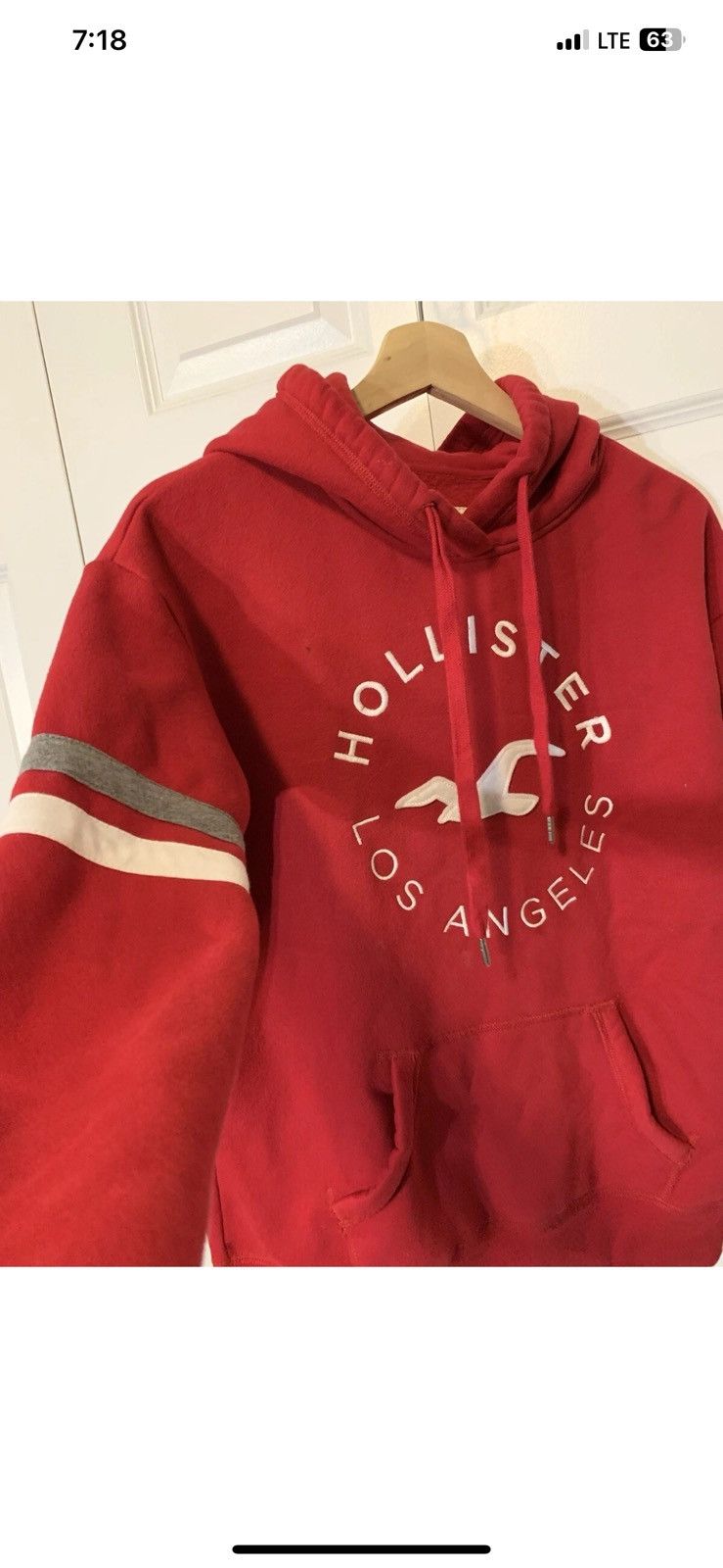 Hollister Los angeles mens sz S hoodie red pullover