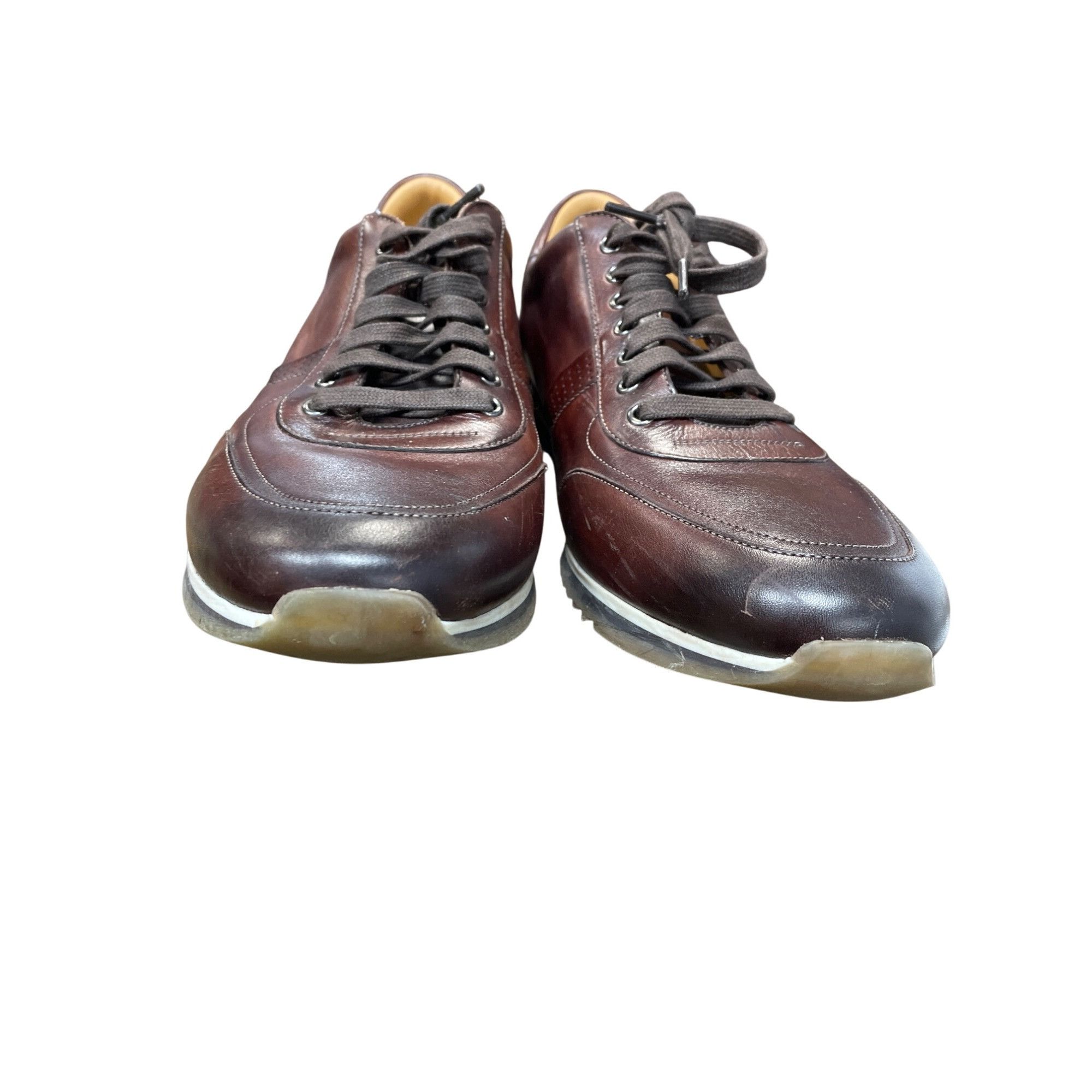 Magnanni Magnanni Mens brown luxury Portugal made leather sneakers si Size US 11 / EU 44 - 10 Thumbnail