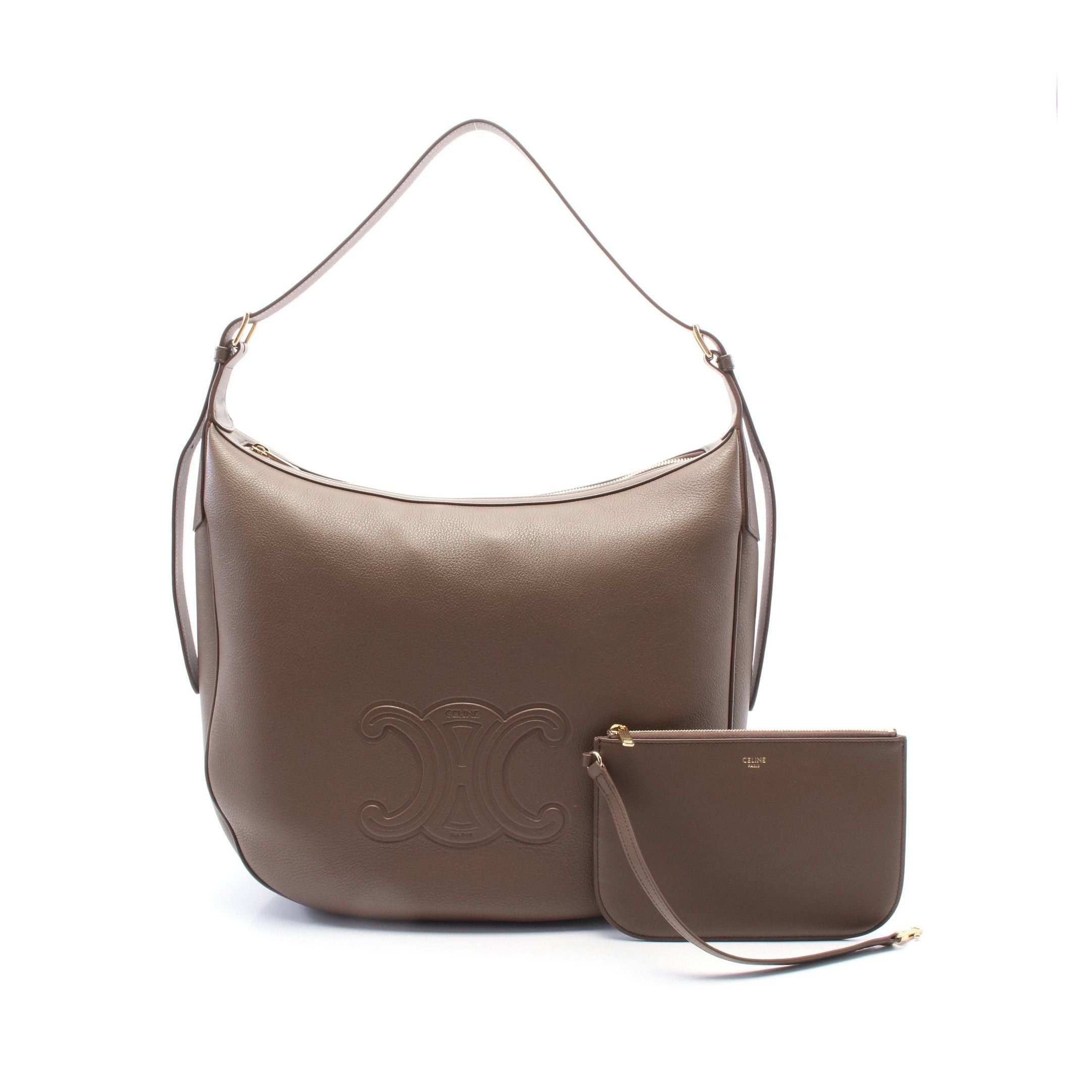 Celine Celine Large Eloise One Shoulder Bag Leather Gray Brown Size ONE SIZE - 1 Thumbnail