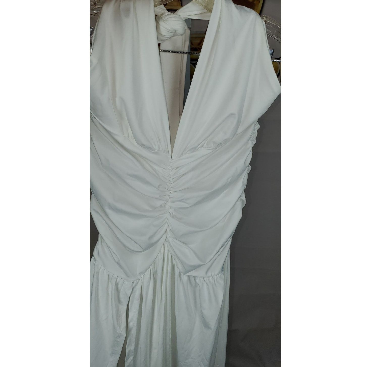 Shein Shein Curve White Sleeveless Ruched Flowy Dress Women’s 1XL Size XL / US 12-14 / IT 48-50 - 3 Thumbnail