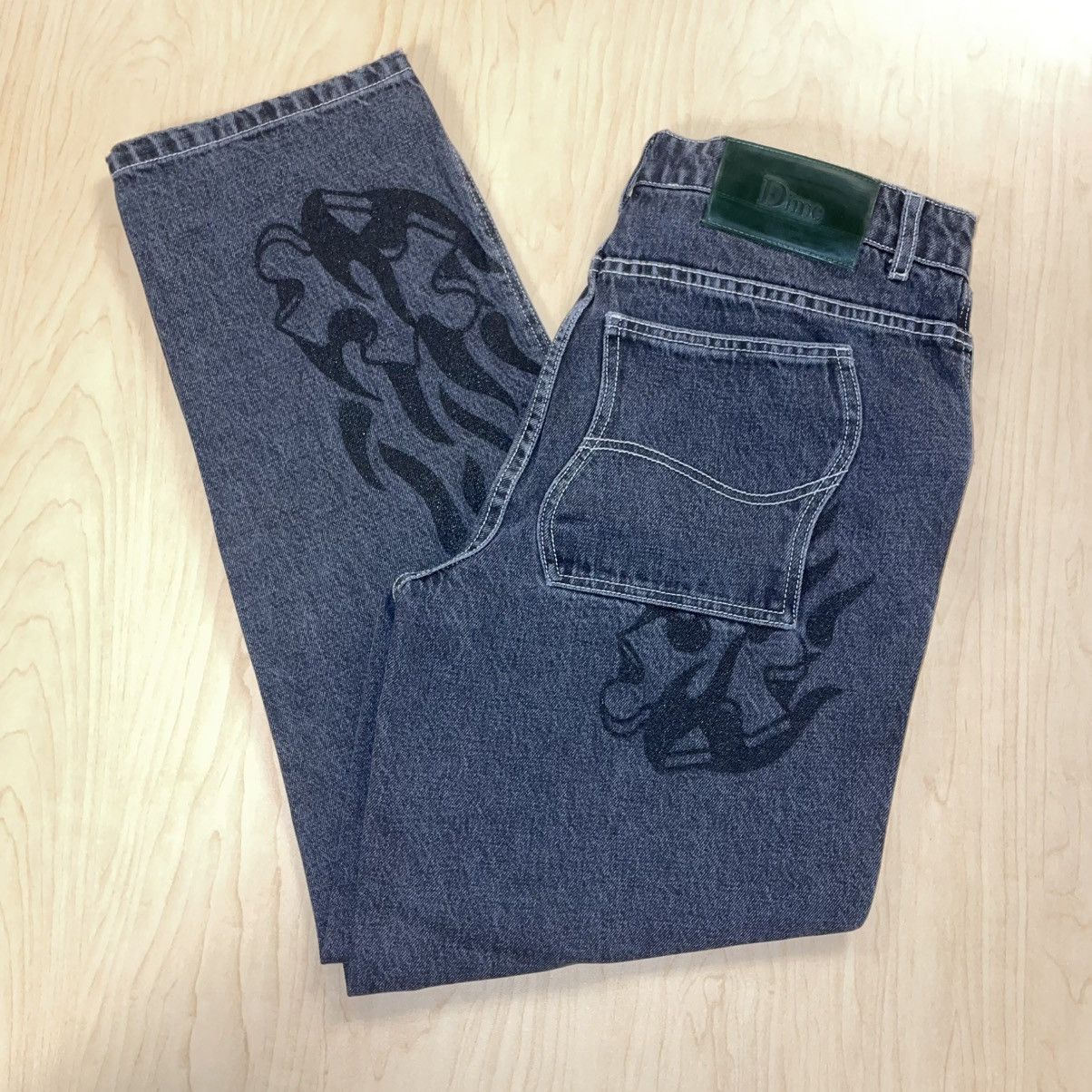 Dime Dime Baggy Jeans Cool Flame Design Size US 30 / EU 46 - 1 Thumbnail