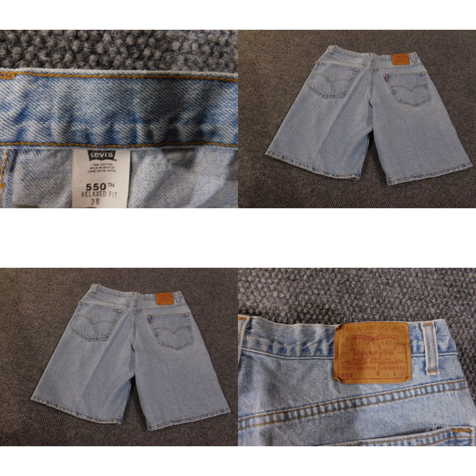 Levi's Levi's 550 Shorts 38 Mens Vintage Blue Denim Y2K 2001 Retro Light Wash Chino Casual Mens Regular 38 Blue Denim Levi's Medium Blue Jeans Shorts Size US 38 / EU 54 - 8 Thumbnail