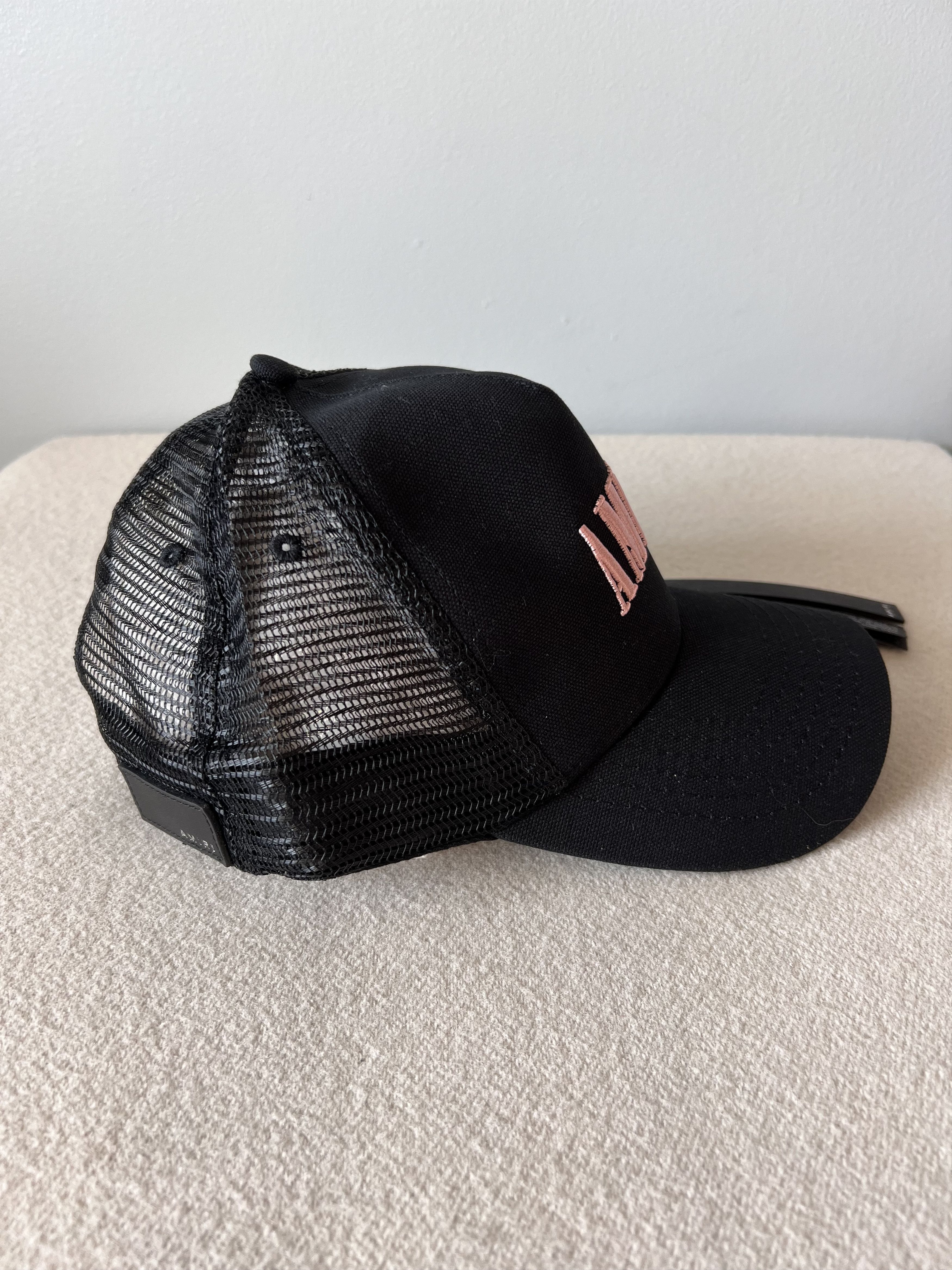 Amiri Amiri Script Trucker Hat in Black Peach Size ONE SIZE - 3 Thumbnail