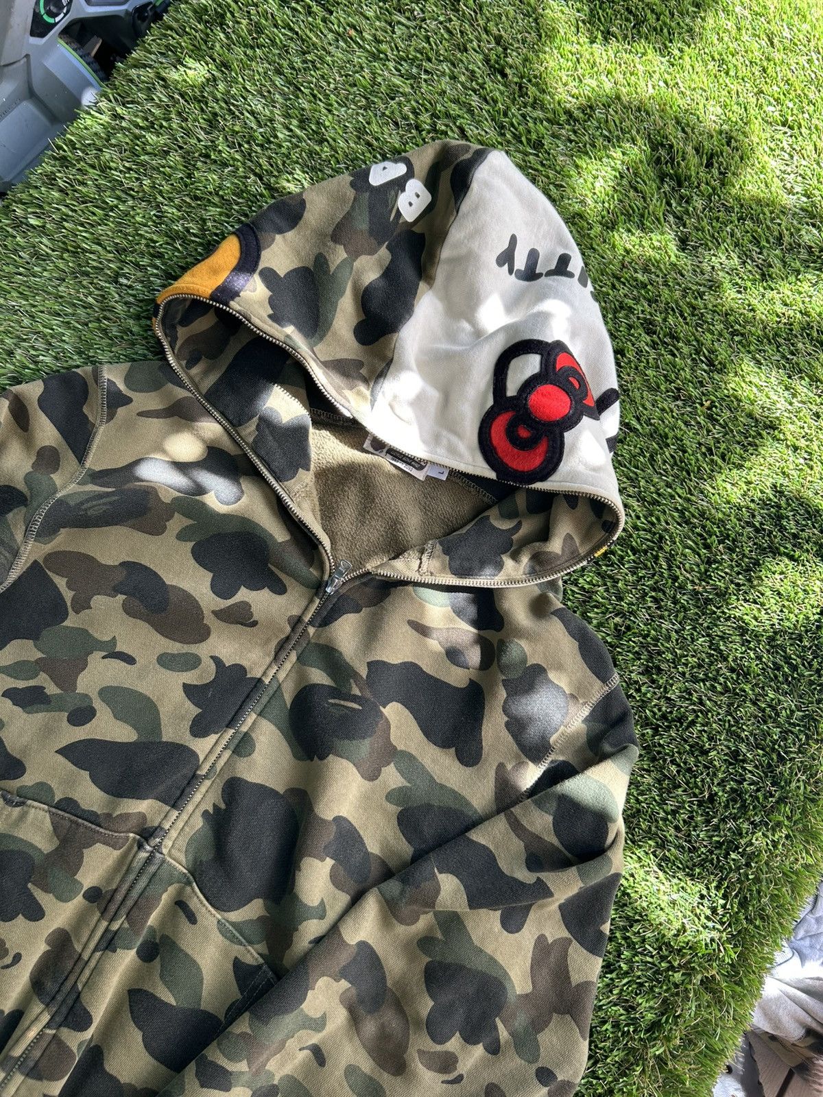 Bape A Bathing Ape Bape x Hello Kitty Camo Full Zip Hoodie | Grailed