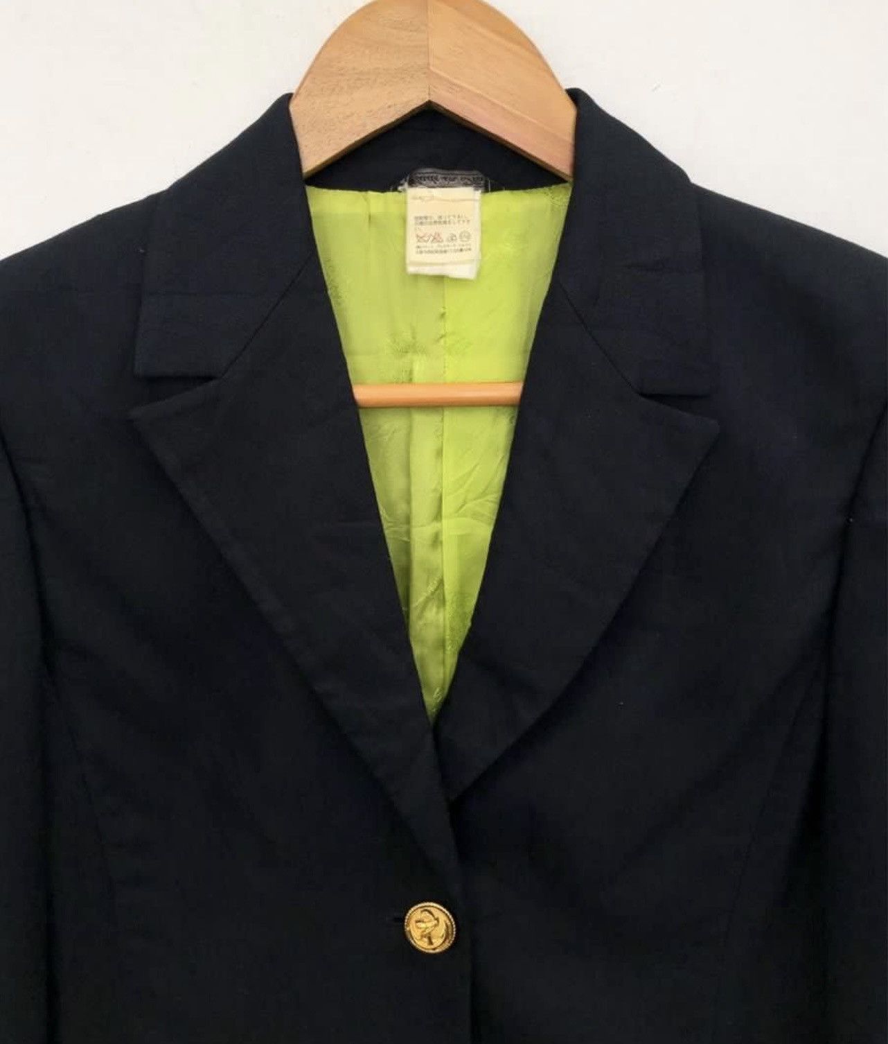 Versace 🔥VINTAGE VERSACE ITALY SINGLE-BREASTED SUIT/JACKET NAVY Size US S / EU 44-46 / 1 - 5 Thumbnail