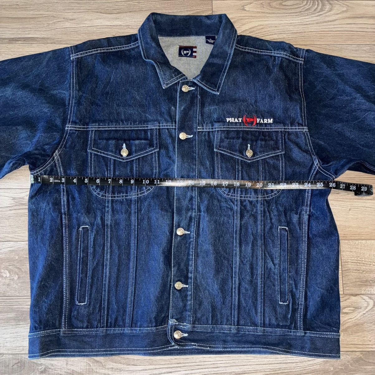 Phat Farm Phat Farm navy denim jean jacket Size US XL / EU 56 / 4 - 5 Thumbnail