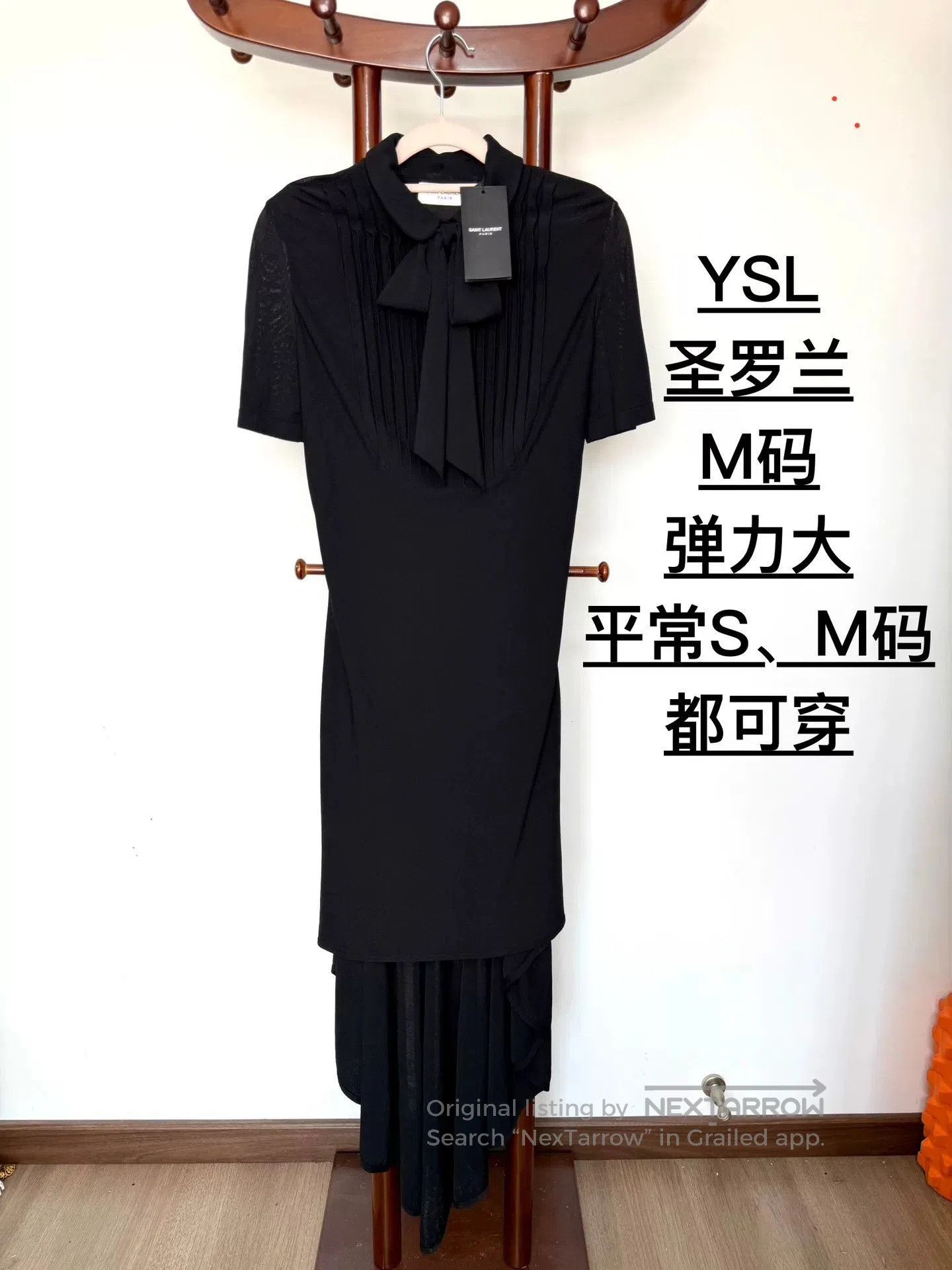 Saint Laurent Paris Saint Laurent YSL Black Bow Collar Dress. Size M / US 6-8 / IT 42-44 - 1 Thumbnail