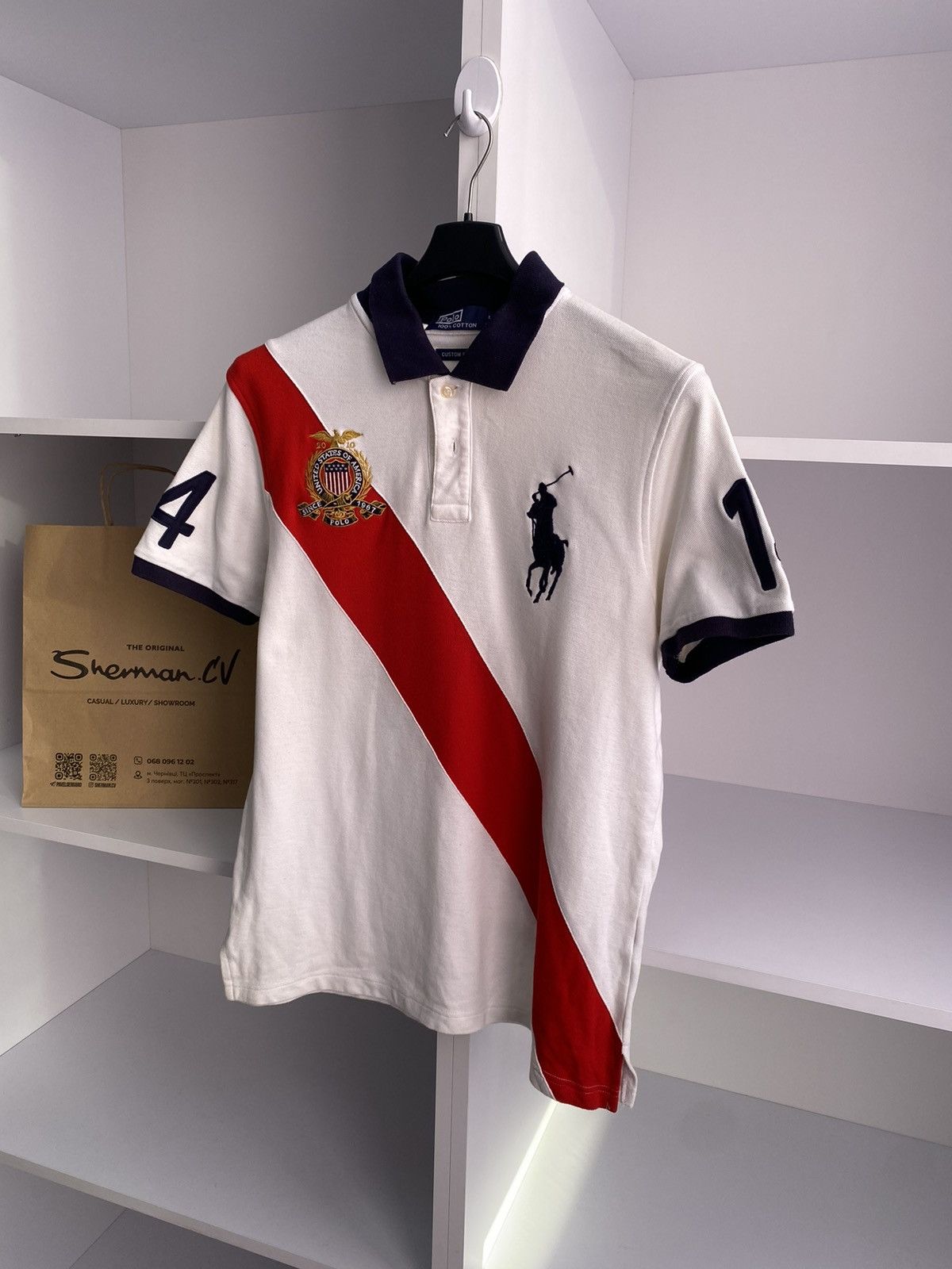 Polo Ralph Lauren × Vintage Vintage Polo Ralph Lauren Chief Keef Style Polo Tee Size US L / EU 52-54 / 3 - 7 Thumbnail