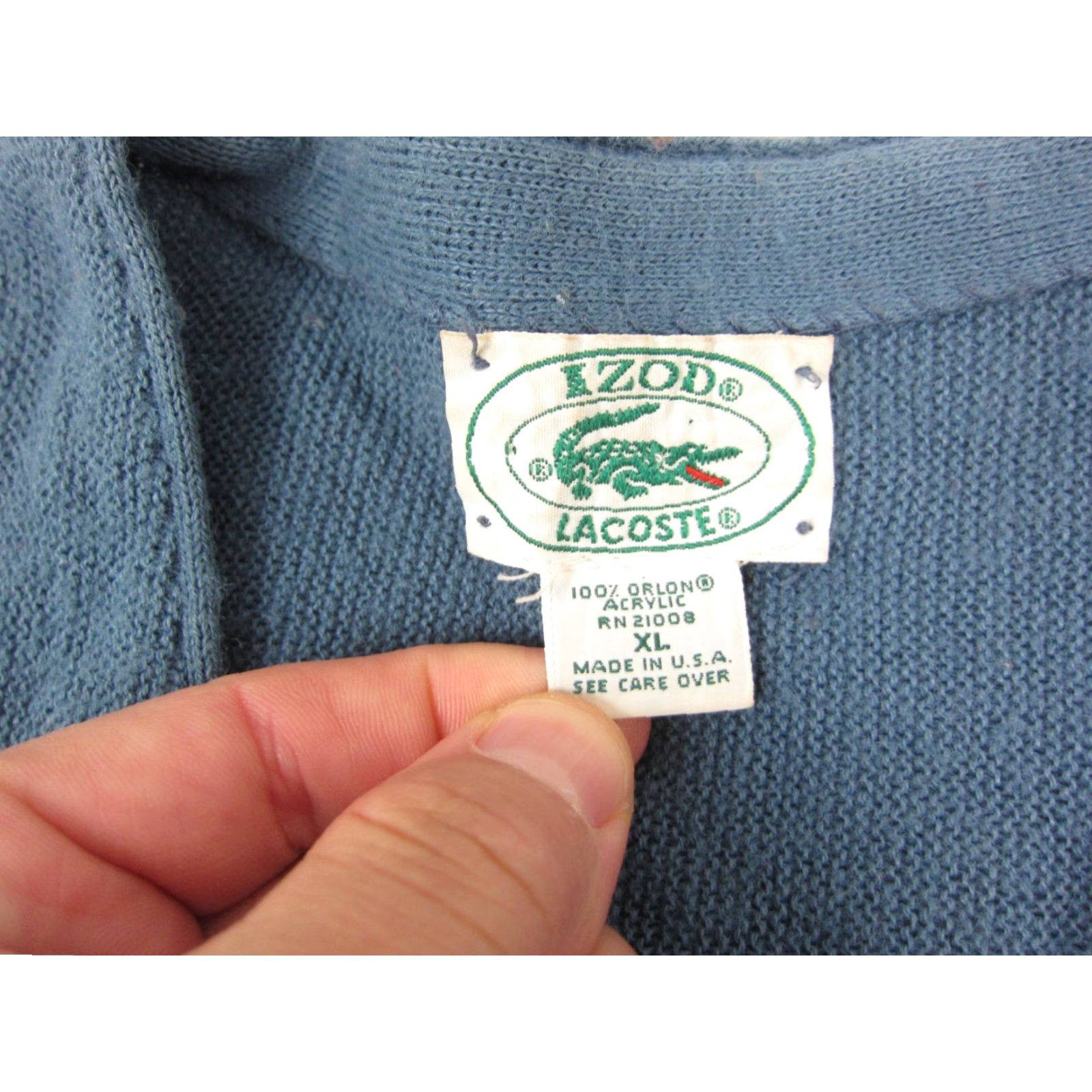 Lacoste VINTAGE Lacoste Cardigan Mens XL Blue Sweater 80s IZOD Made in USA Lacoste Cardigan XL Mens Blue 80s Vintage Cardigan Size US XL / EU 56 / 4 - 7 Thumbnail