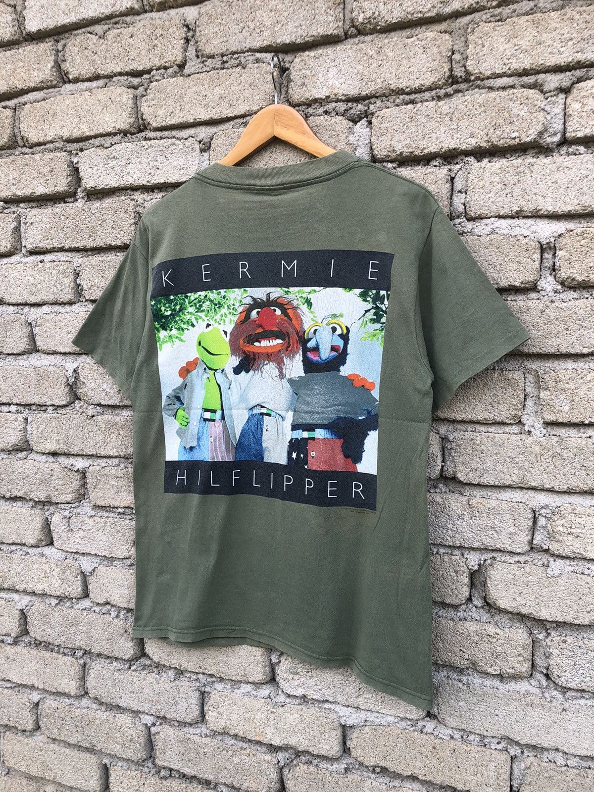 Vintage RARE VTG 90s Kermie Hilflipper Kermit Muppets Parody Tshirt Size US M / EU 48-50 / 2 - 13 Thumbnail