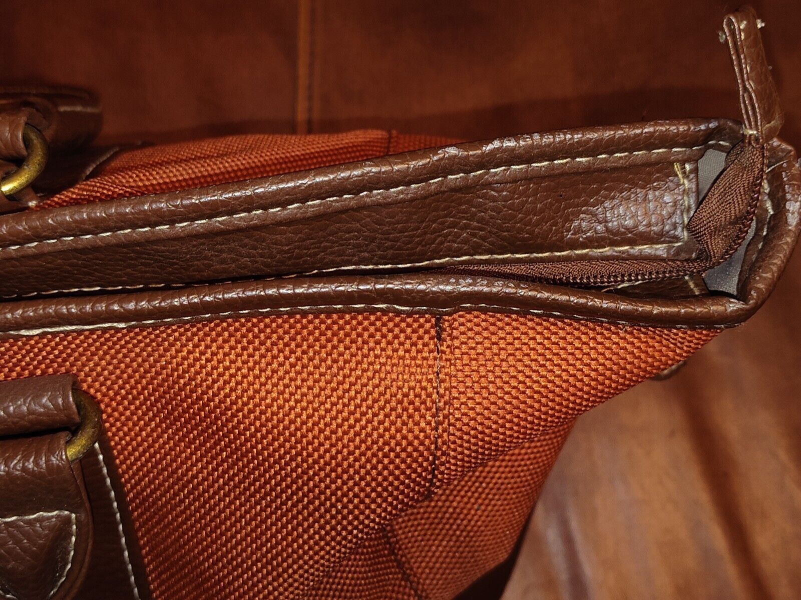 Tommy Hilfiger Tommy Hilfiger Bag Leather Trim Double Handle Tote Handbag Size ONE SIZE - 7 Thumbnail