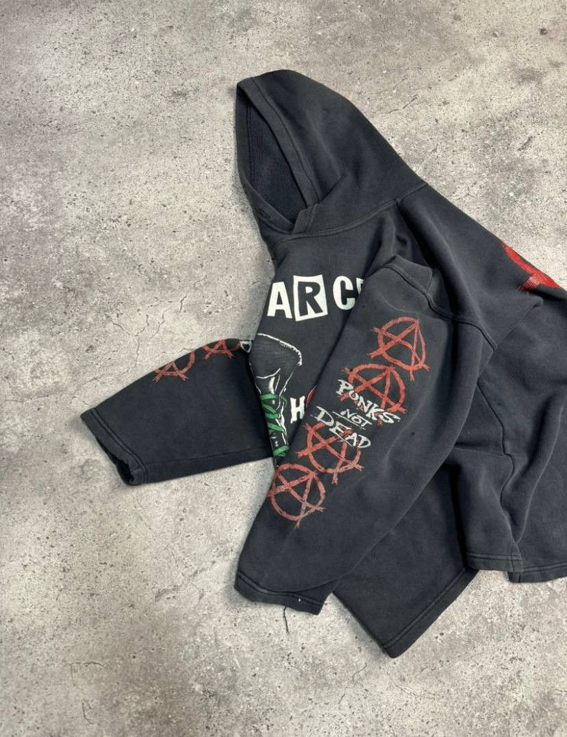 Japanese Brand × Vintage Anarchy Punks Not Daed Merch Faded Vintage Hoodie Size US L / EU 52-54 / 3 - 3 Thumbnail