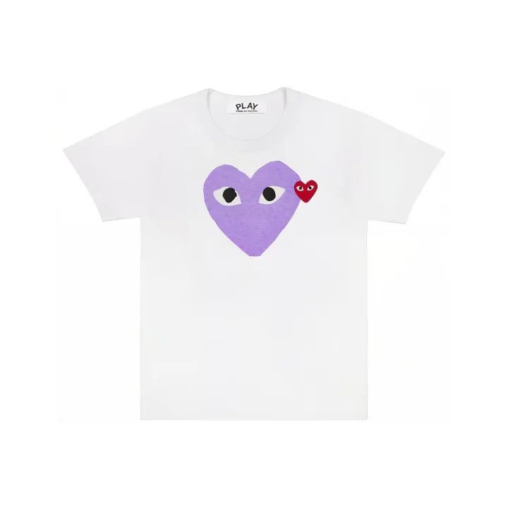 Comme des Garcons Comme des Garcons Play Purple Heart Tee 0079 Size US XXS / EU 40 - 1 Thumbnail