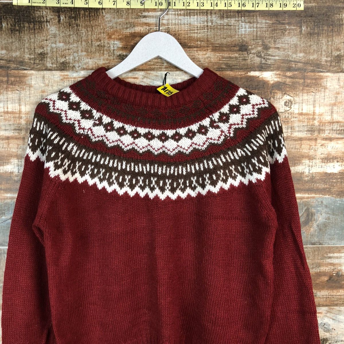 Homespun Knitwear × Japanese Brand Japan navajo Maroon Knitwear crop top #A1713 Size M / US 6-8 / IT 42-44 - 5 Thumbnail