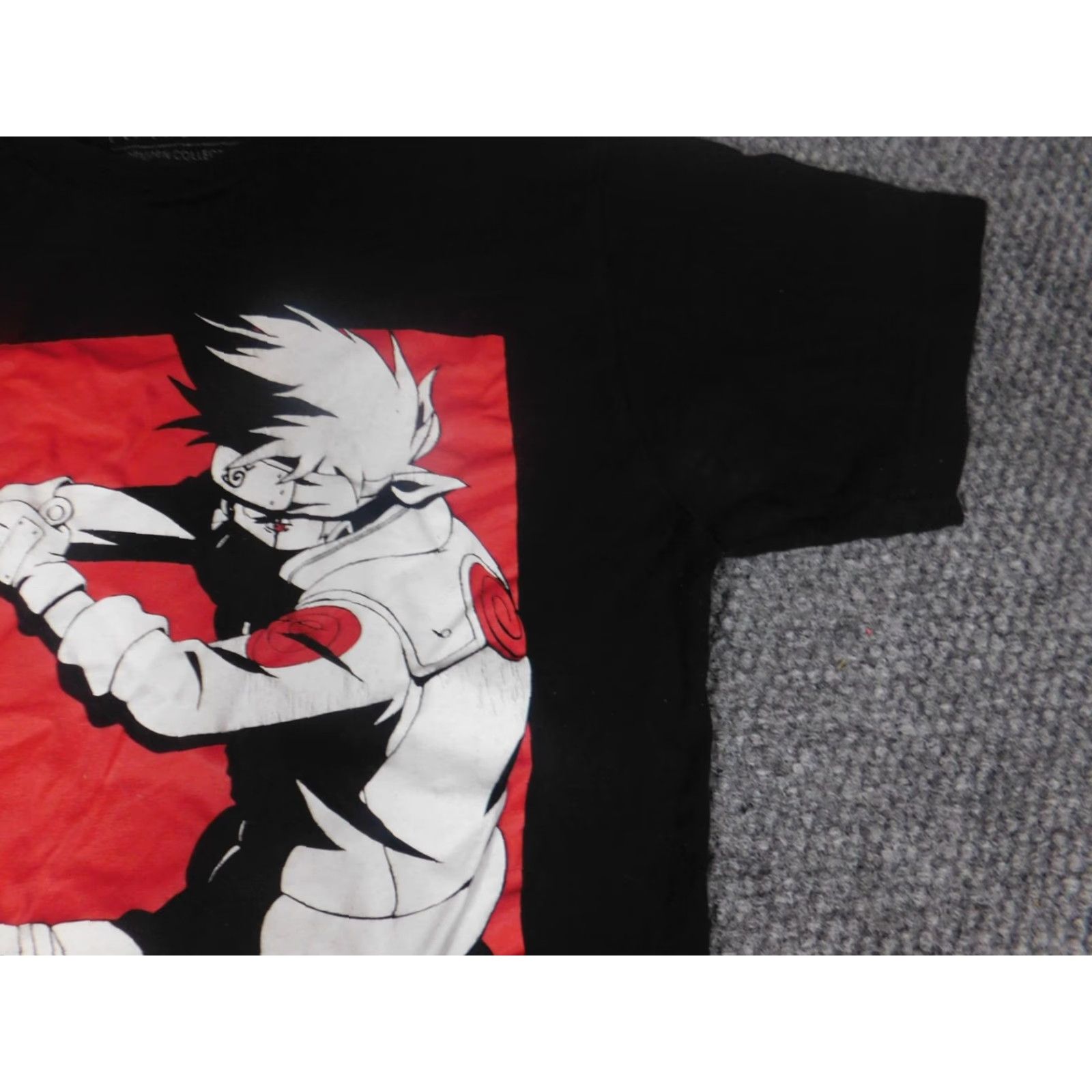 Vintage Naruto Shirt Short Sleeve Regular S Black Crew Neck Cotton Kakashi Graphic Mens Logo T-Shirt Size US S / EU 44-46 / 1 - 5 Thumbnail