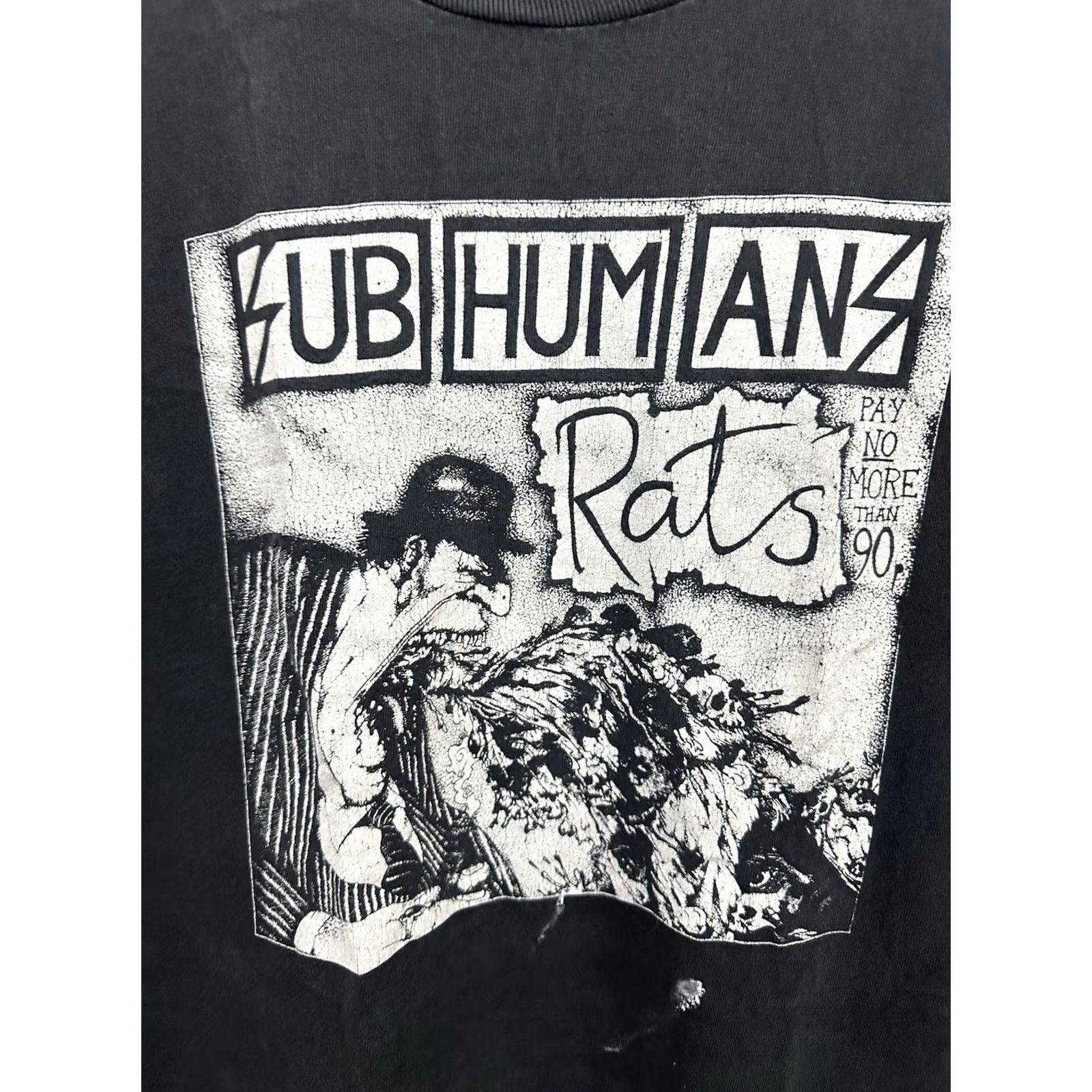 Vintage VTG Subhumans Punk Rock Band Concert Promo Faded Worn Black T-Shirt Size L Size US L / EU 52-54 / 3 - 3 Thumbnail