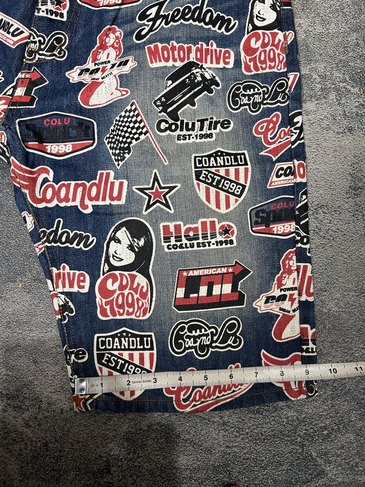 Japanese Brand Y2K CO&LU Hysteric Glamour style Denim Full Print Size US 33 - 15 Thumbnail